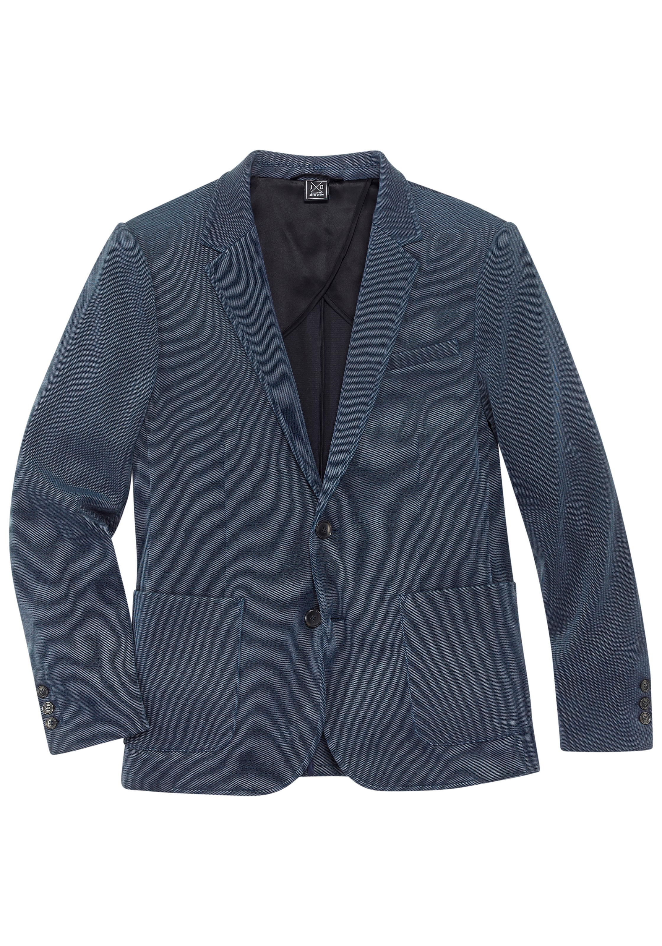 John Devin Sakko »aus elastischer Pikee-Qualität« lässiges Stretchsakko mit dezentem Muster