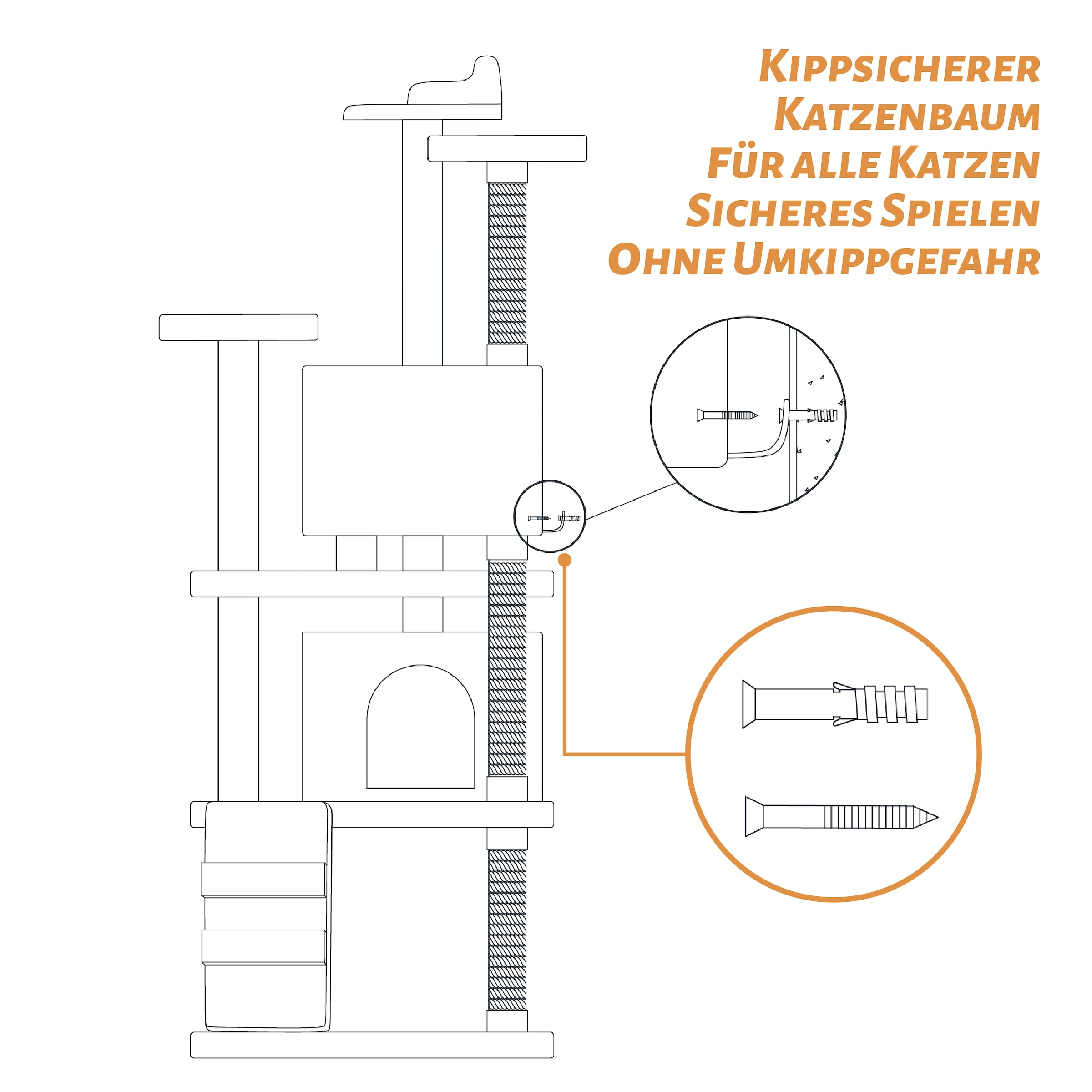 OTTO home Kratzbaum »Stubentiger« 156 cm hoch stabile Spanplatte, robuster Sisal und kuscheliger Plüsch