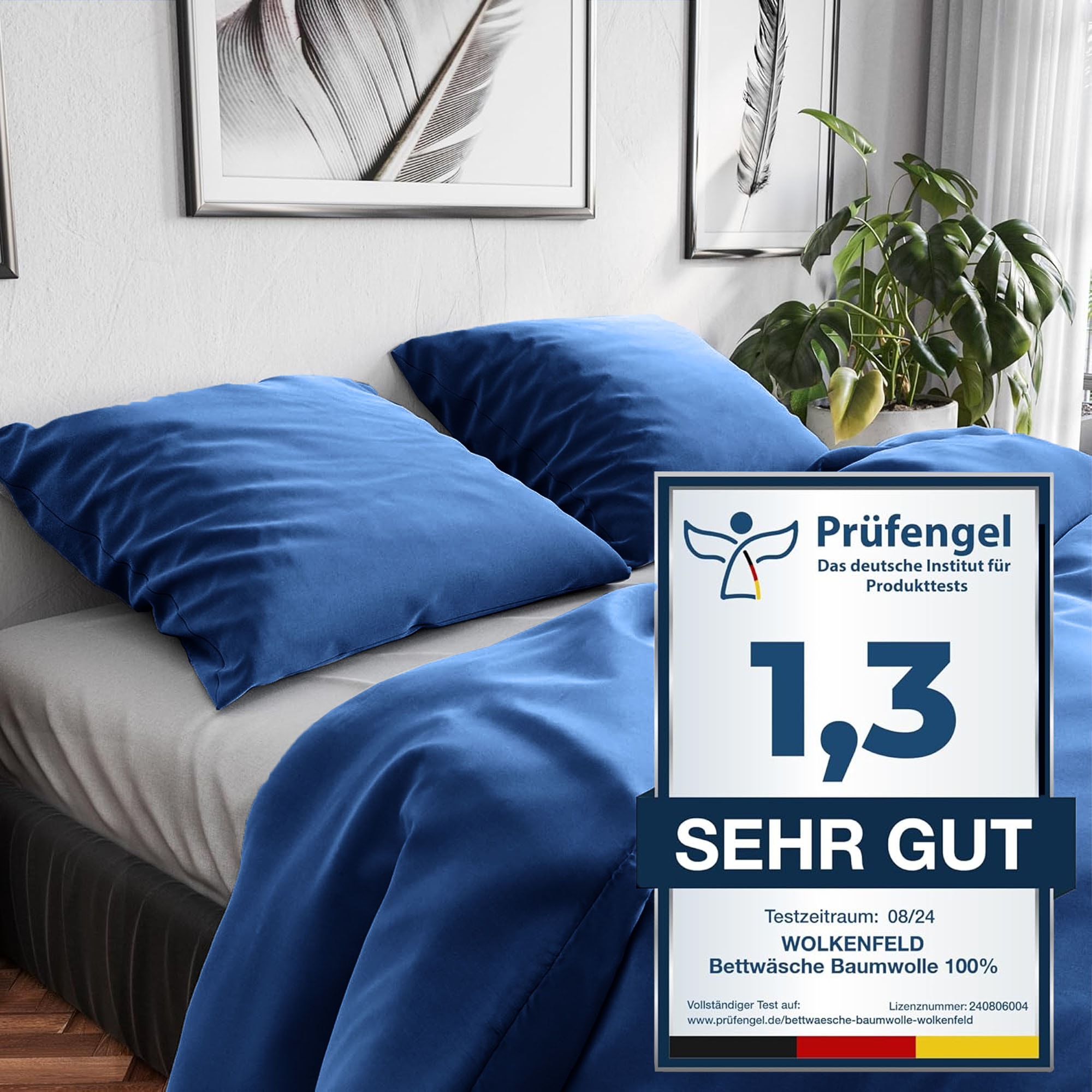 Wolkenfeld Bettwäsche »Renforcé Bettwäsche Baumwolle - Natürlich weiches Schlafgefühl« 2 tlg. 135x200 cm, 155x220 & Übergrößen I inkl. Kissenbezüge 80x80 I uni