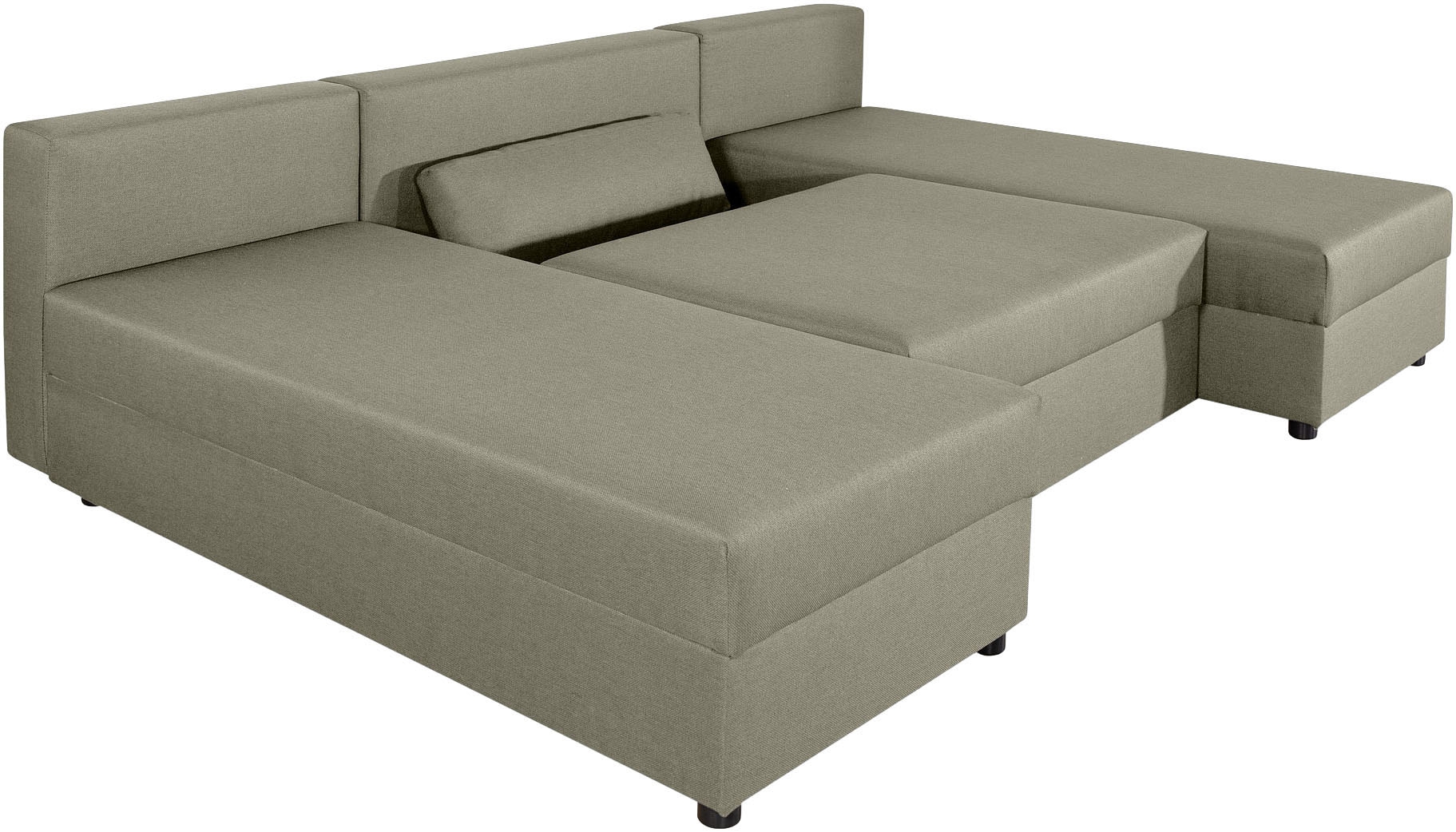 COLLECTION AB Wohnlandschaft »Pico U-Form, Breite 220, mit Schlaffunktion, Bettkasten & Zierkissen«, Liegefläche 117x220 cm