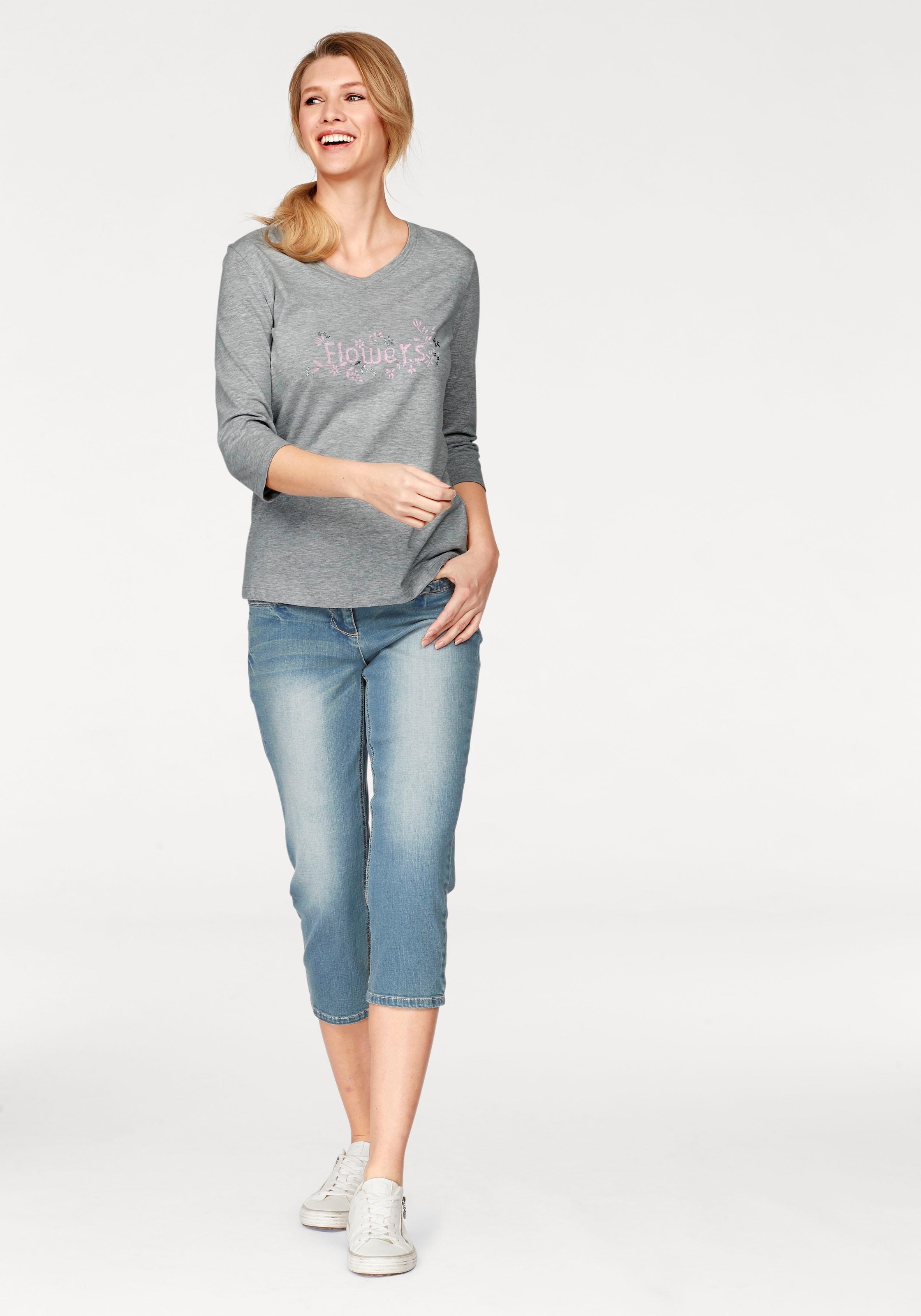 bestellen CASUAL Online-Shop Used-Waschung Caprijeans, in Aniston im