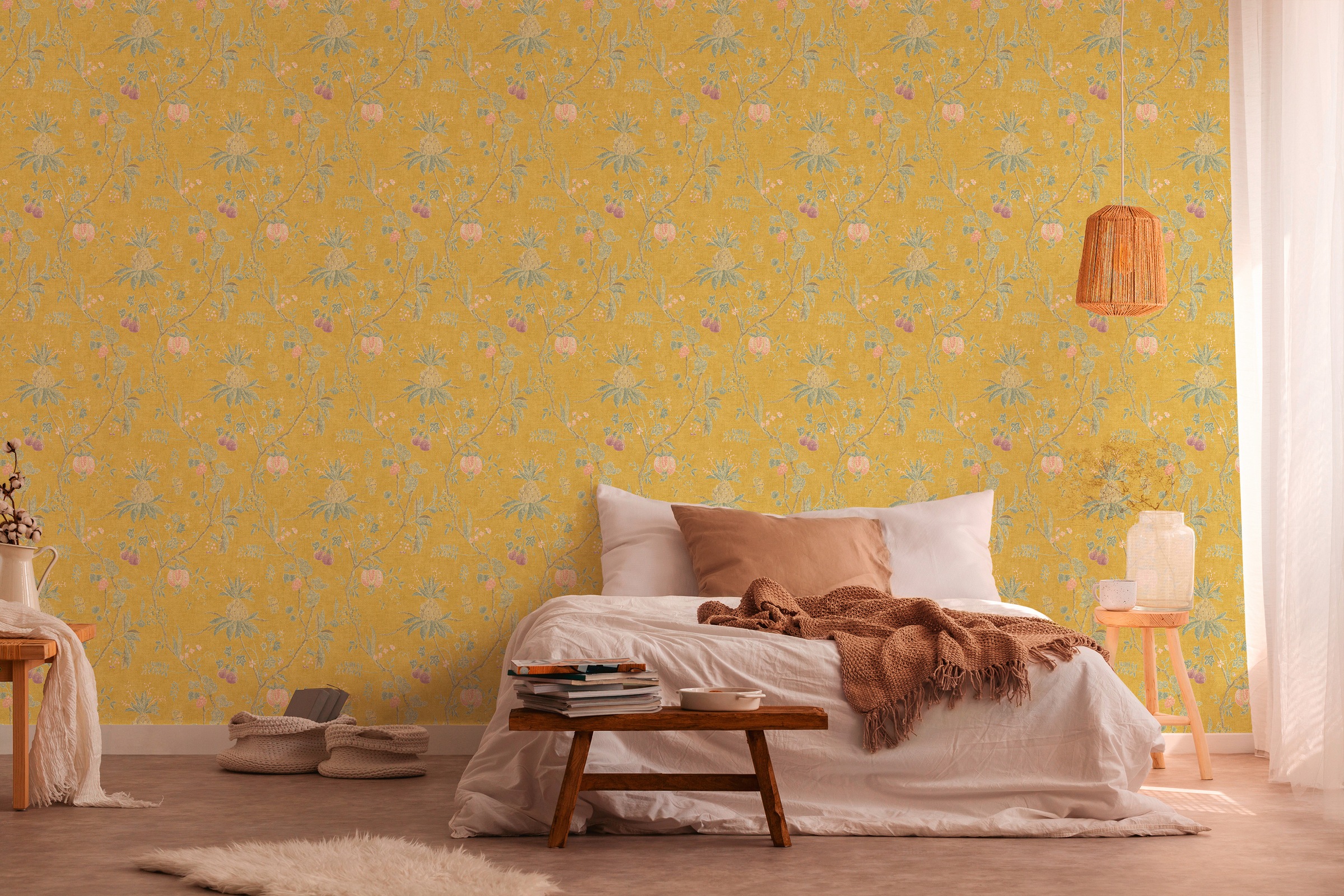 living walls Vliestapete »Paradise Garden«, floral-geblümt, Floral Tapete Blumen Tapeten Wohnzimmer Schlafzimmer Küche Flur Design