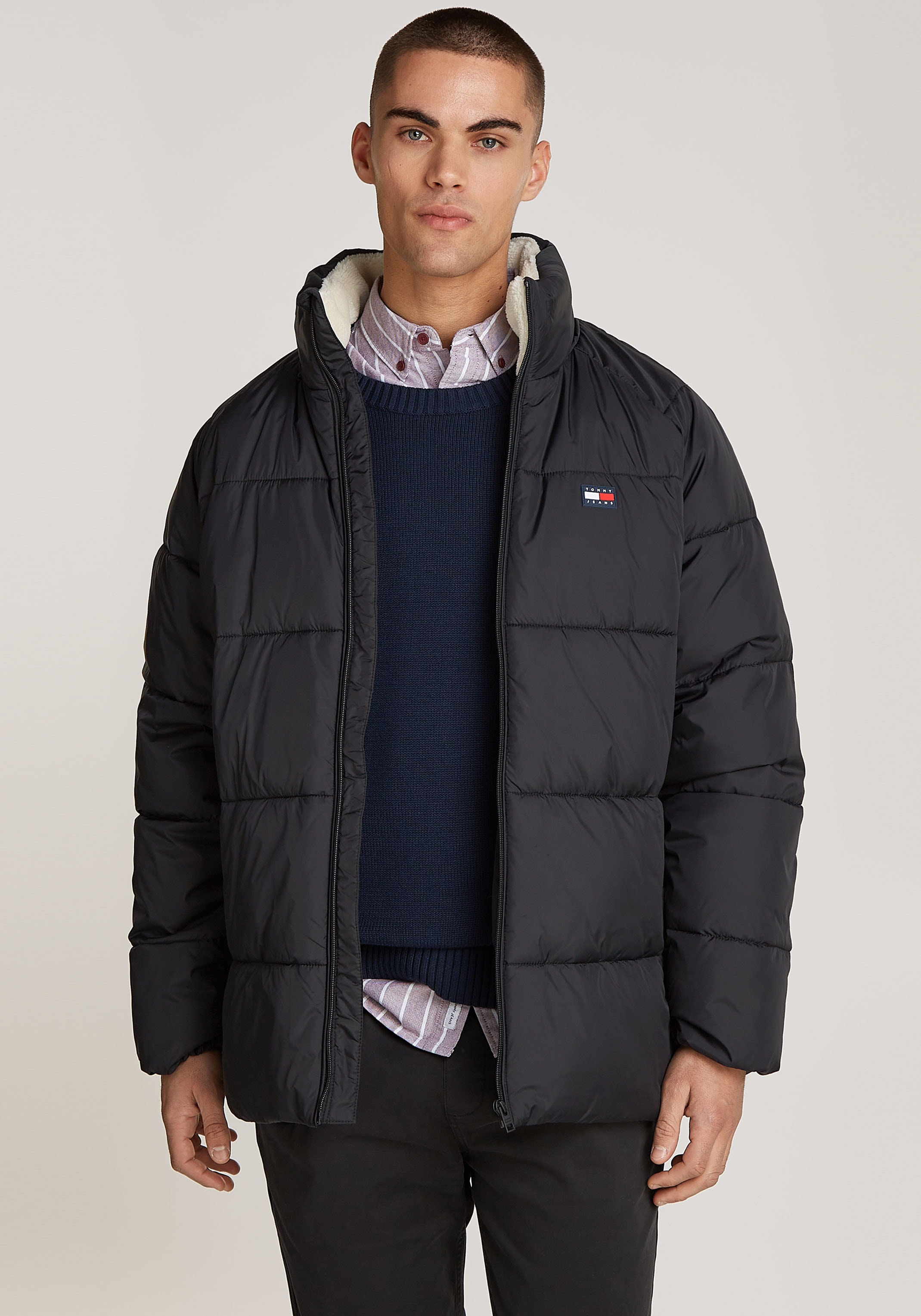 Tommy Jeans Steppjacke »TJM POLY PUFFER EXT«, ohne Kapuze