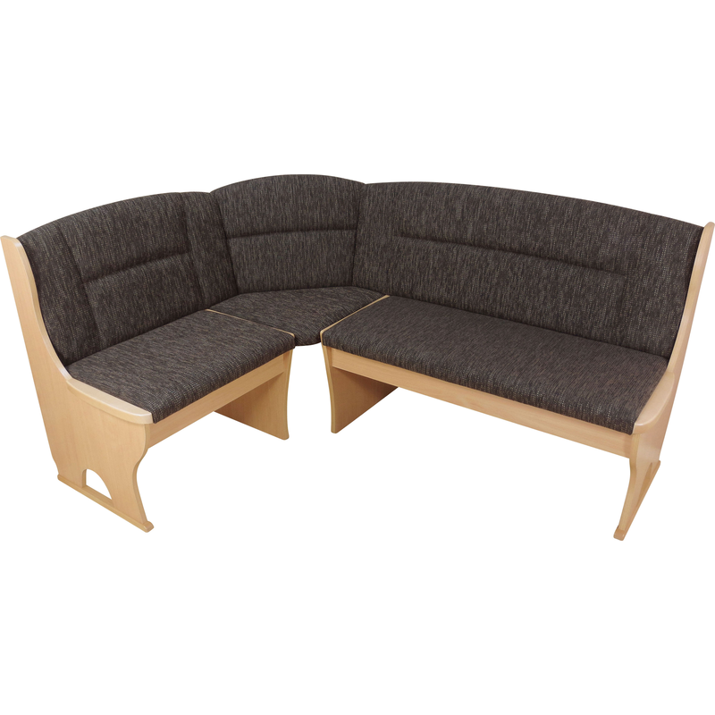 HOFMANN LIVING AND MORE Eckbank 1 Stk. tlg. Stauraum unter den Sitzflächen mocca + Buche-Nachbildung