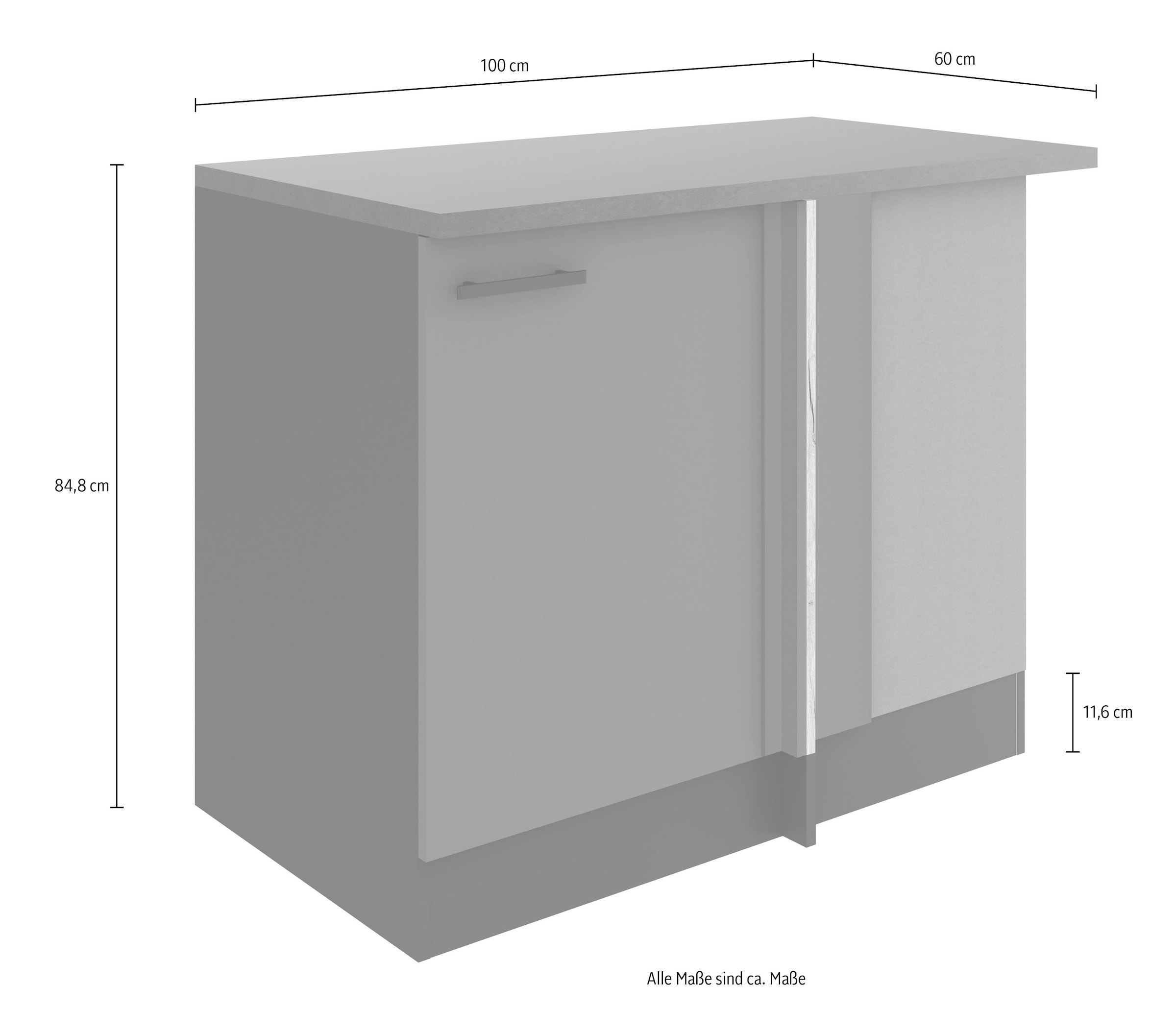 OPTIFIT Eckunterschrank »Palma« Breite 100 cm, Türanschlag wechselbar