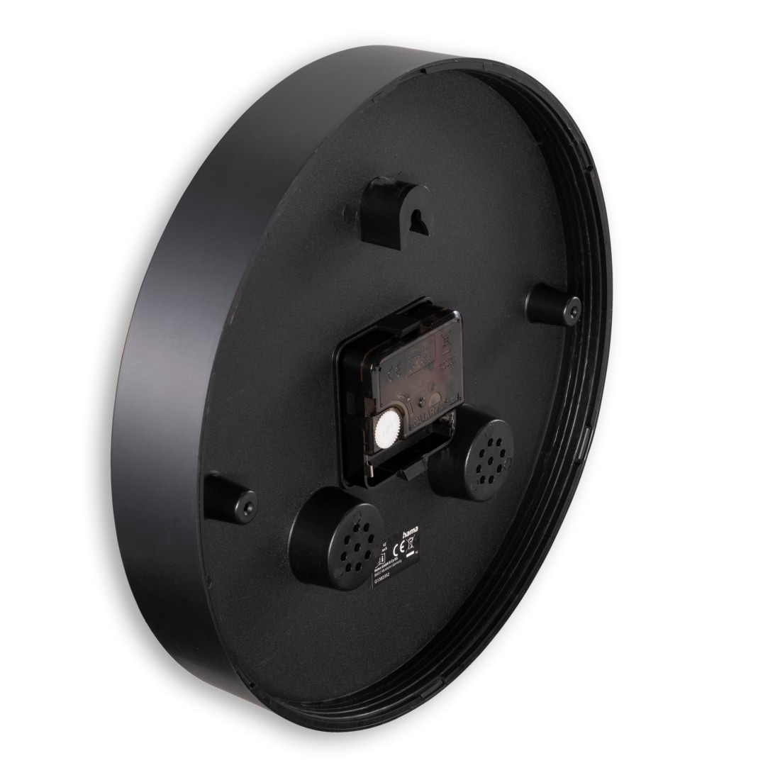 Hama Wanduhr »Wanduhr "Malta", Ø 25 cm, ohne Ticken, Schwarz«, geräuscharm, mit Thermo-/Hygrometer