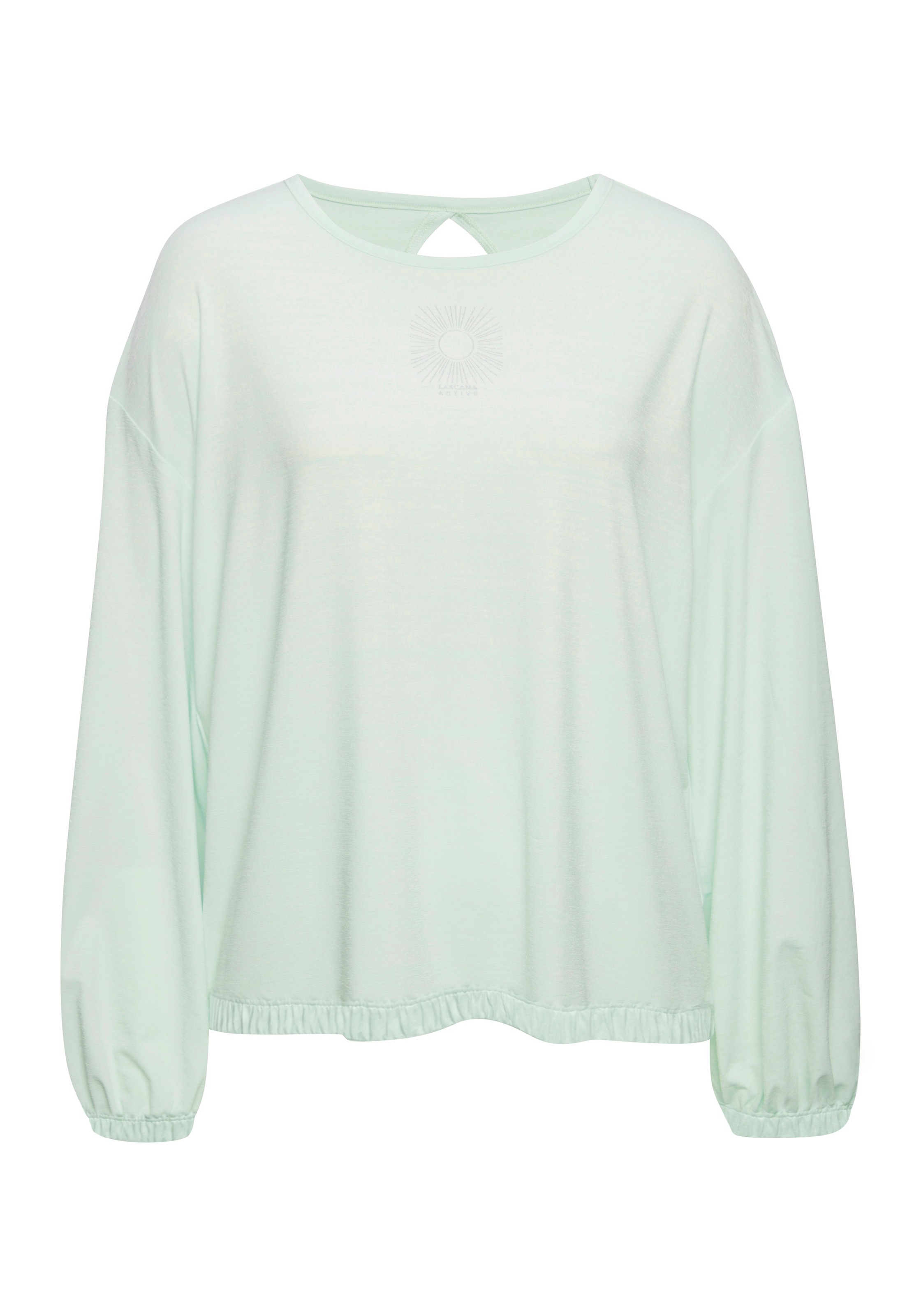 LASCANA ACTIVE Yoga & Relax Shirt »- Sportshirt - Langarmshirt« locker geschnitten mit Rückenausschnitt und Print