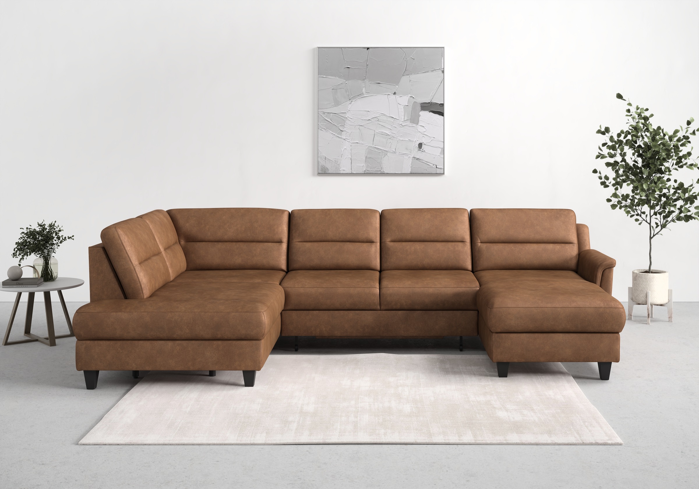 sit&more Wohnlandschaft »Farö U-Form«, inklusive Federkern, wahlweise mit Bettfunktion und Bettkasten