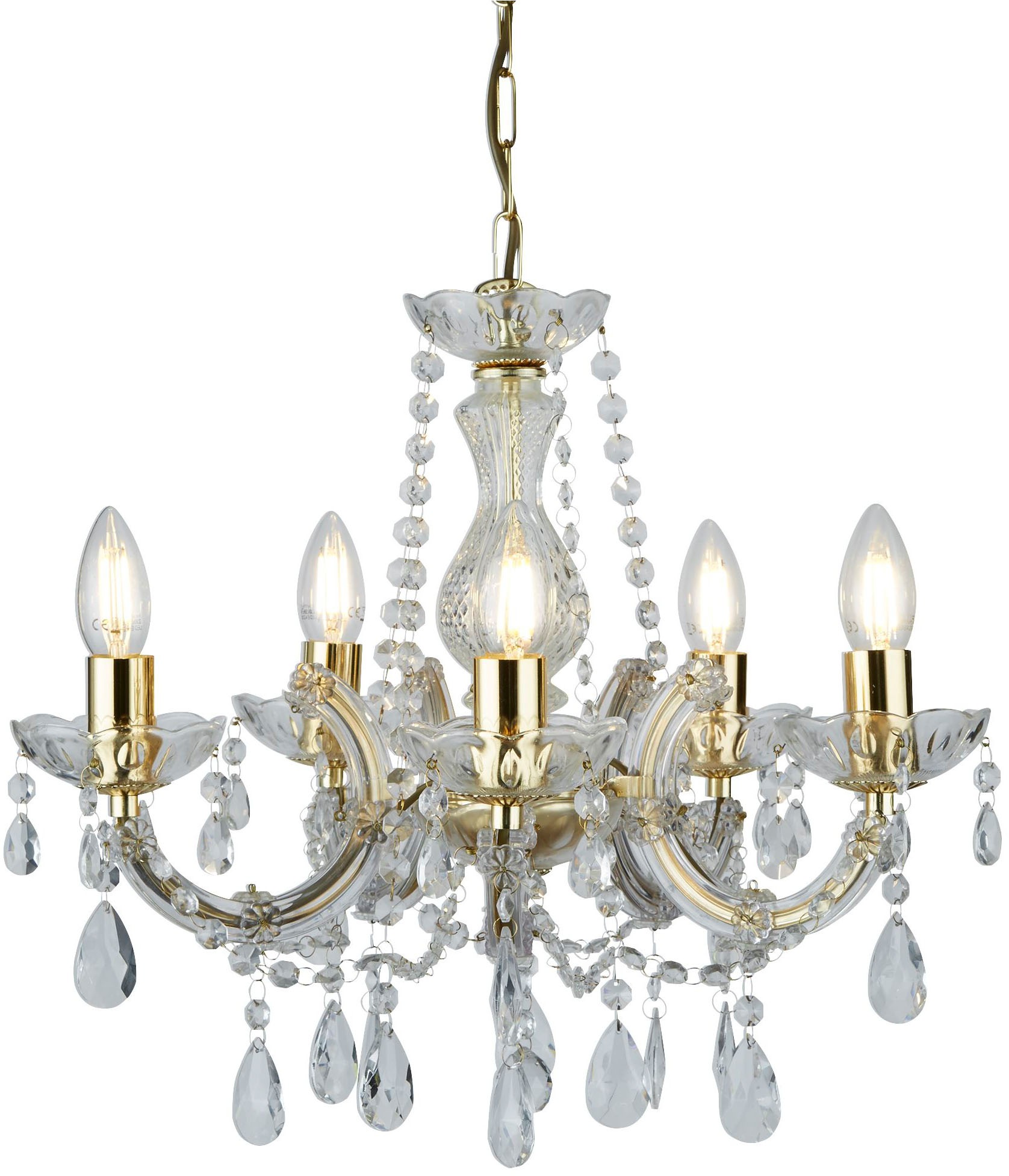 Searchlight Kronleuchter »Marie Therese 5Lt Pendant« E14 1 Stk. günstig online kaufen