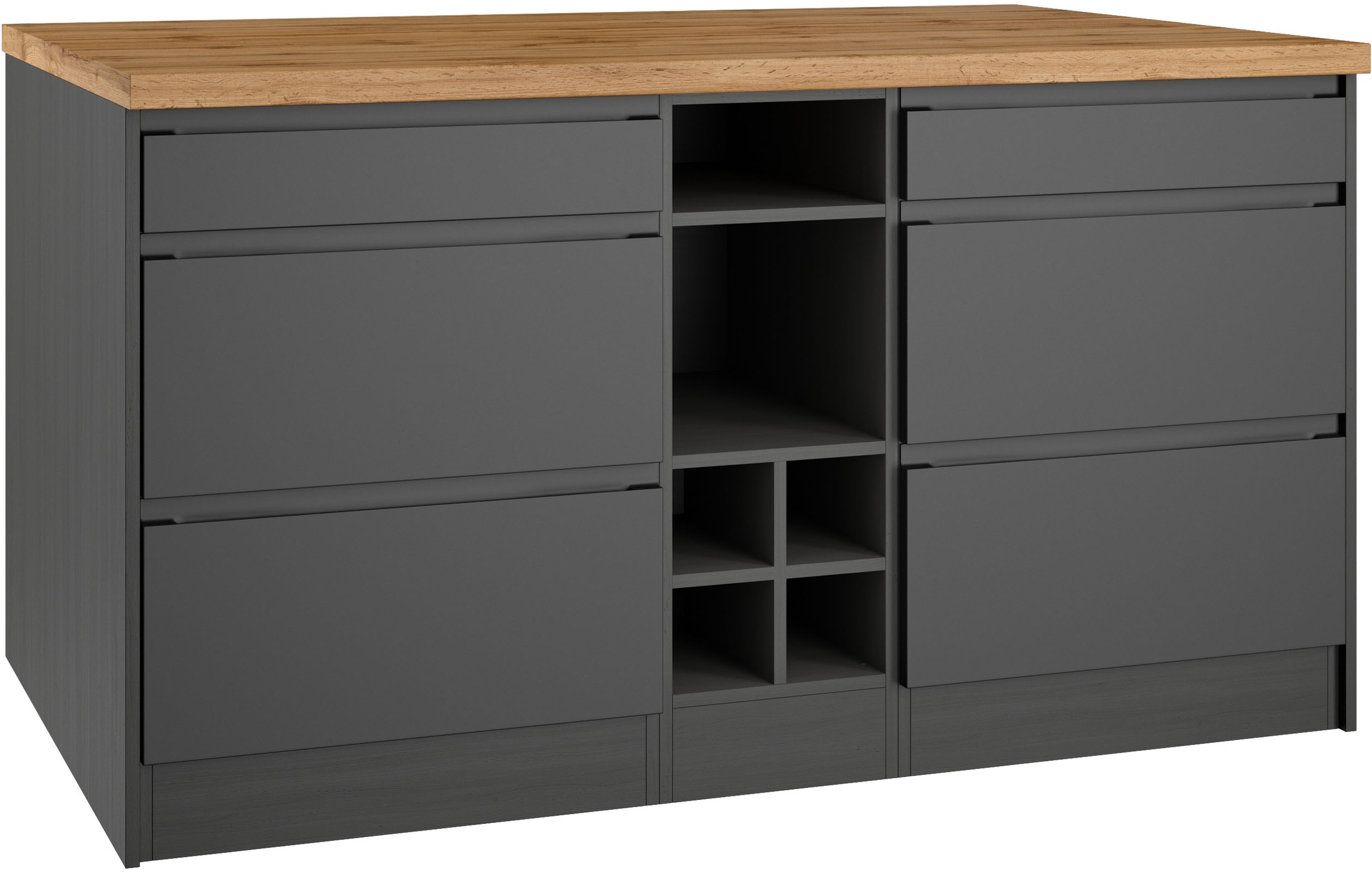 KOCHSTATION Kücheninsel »KS-Bruneck, Breite 153 cm«, MDF-Fronten, Arbeitspl günstig online kaufen