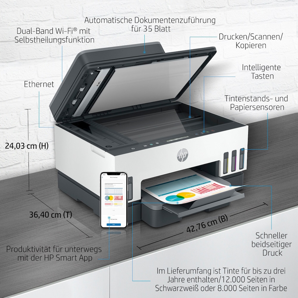 HP Multifunktionsdrucker »Smart Tank 7305«