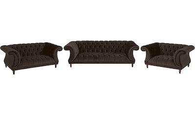 Max Winzer® Chesterfield-Sofa »Isabelle«, Knopfheftung & gedrechselten Füßen in Buche... kaufen