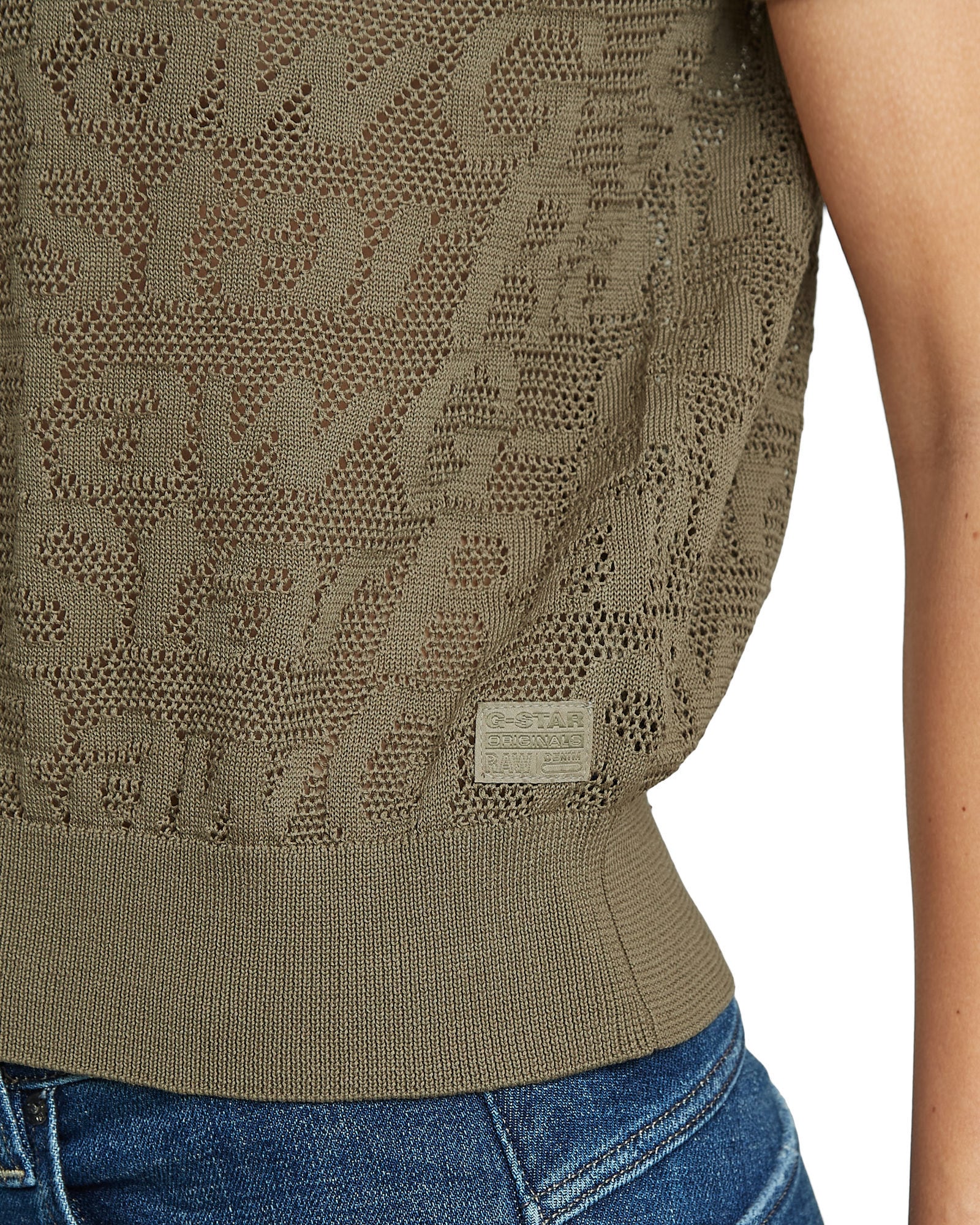 G-STAR Longpullover »Pointelle Lightweight Knitted Poloshirt«