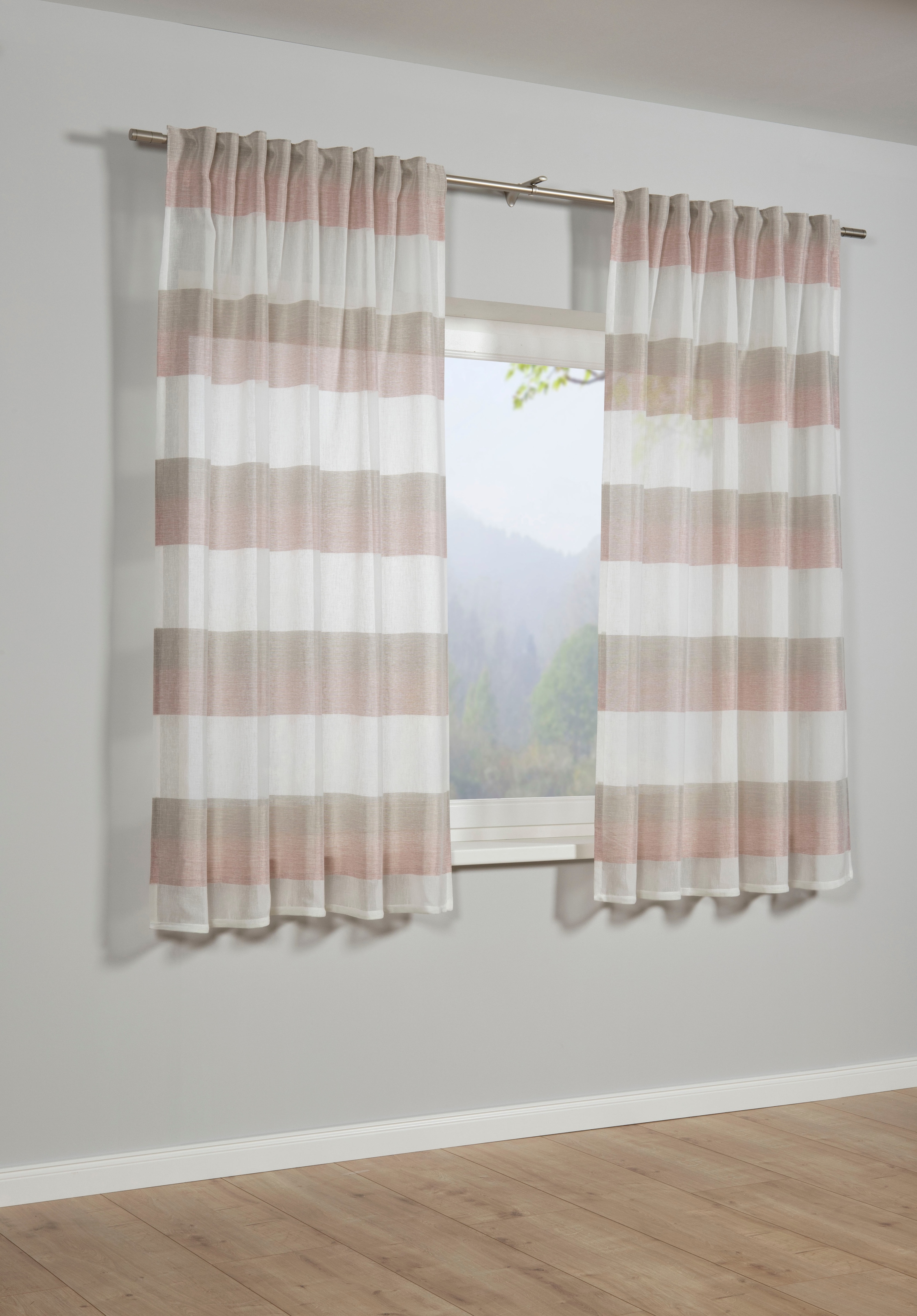 Sehlbach Gardine »Schal Blockstreifen« Schlaufen 1 Stk. tlg. mit Gardinenba günstig online kaufen