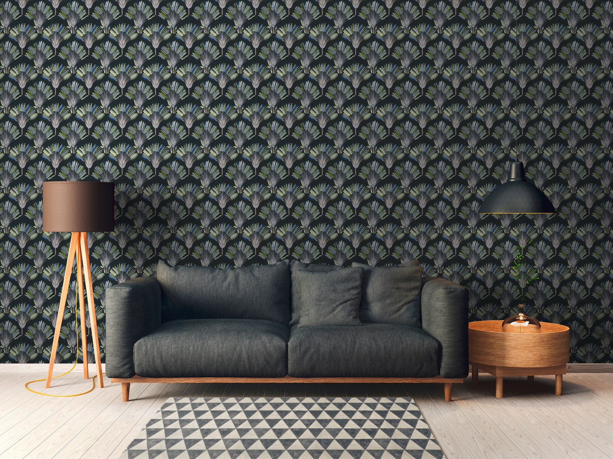 Architects Paper Vliestapete »Jungle Chic«, floral-botanisch-tropisch, Palmentapete Tapete Dschungel Federn Tapeten Wohnzimmer Schlafzimmer