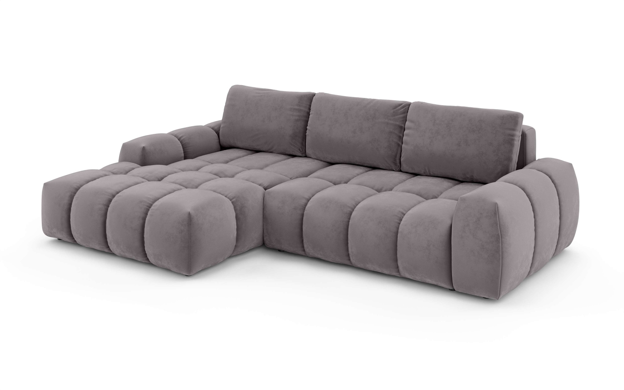 INOSIGN Ecksofa »AZITA klein optionale Schlafsofa mit Bettkasten, B/T/H: 270/166,5/84cm«, L-Form mit Wellenunterfederung, Bubble-Optik