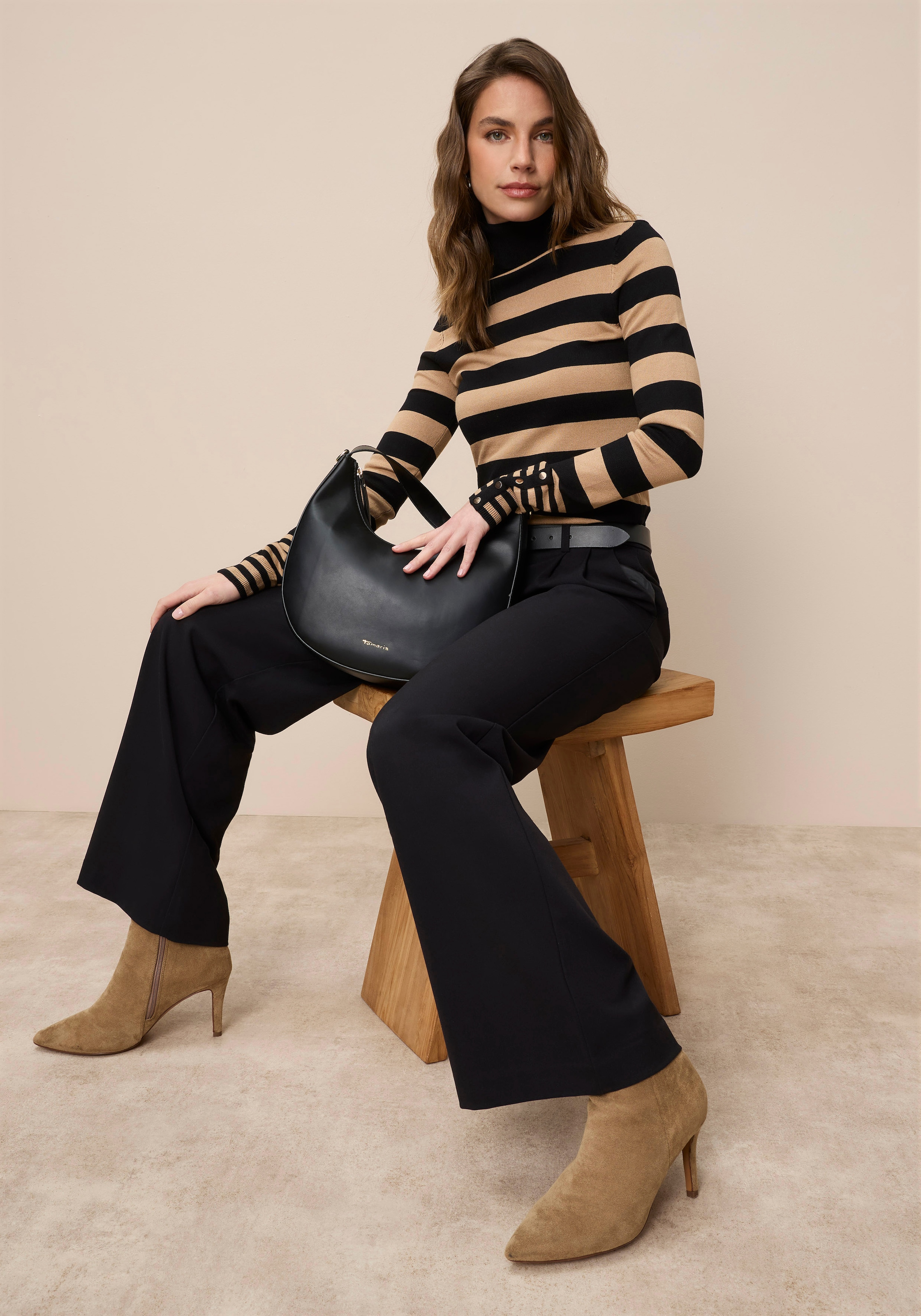 Tamaris Rollkragenpullover im lässigen Streifendesign