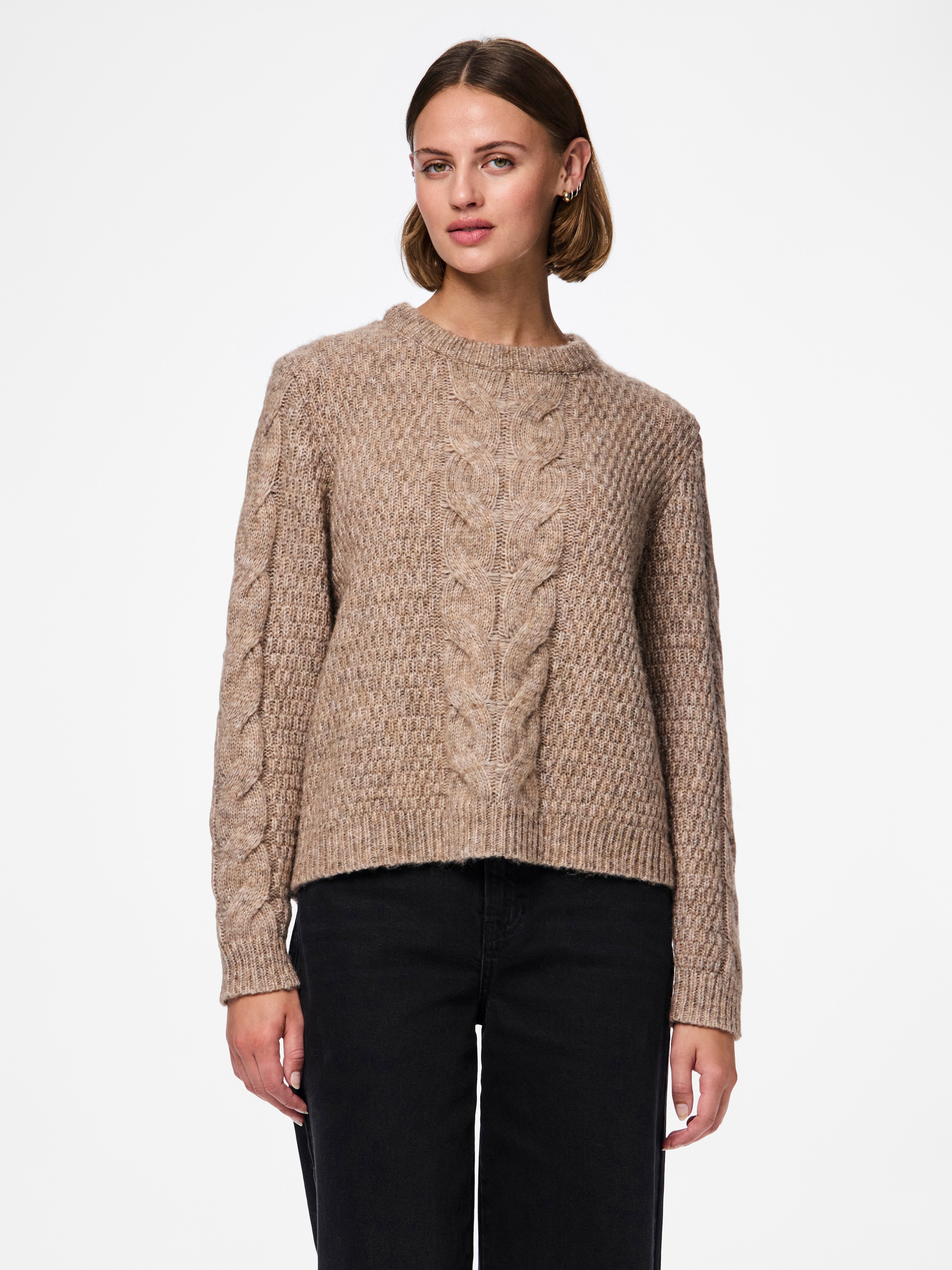 pieces Strickpullover »PCNINA LS O-NECK KNIT NOOS BC«