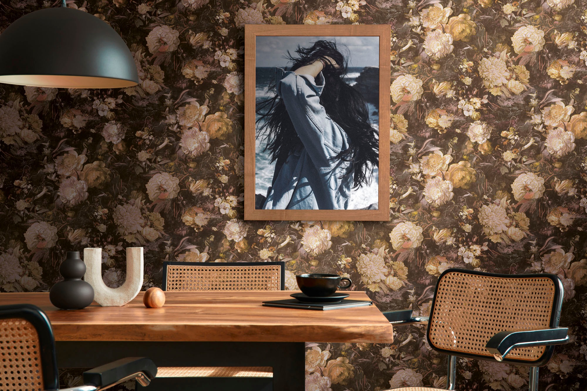 A.S. Création Vliestapete »THE BOS Blumentapete Floral«, leicht glänzend-gemustert-abstrakt, Blumenwand Tapeten Wohnzimmer Schlafzimmer Küche modern Design Optik