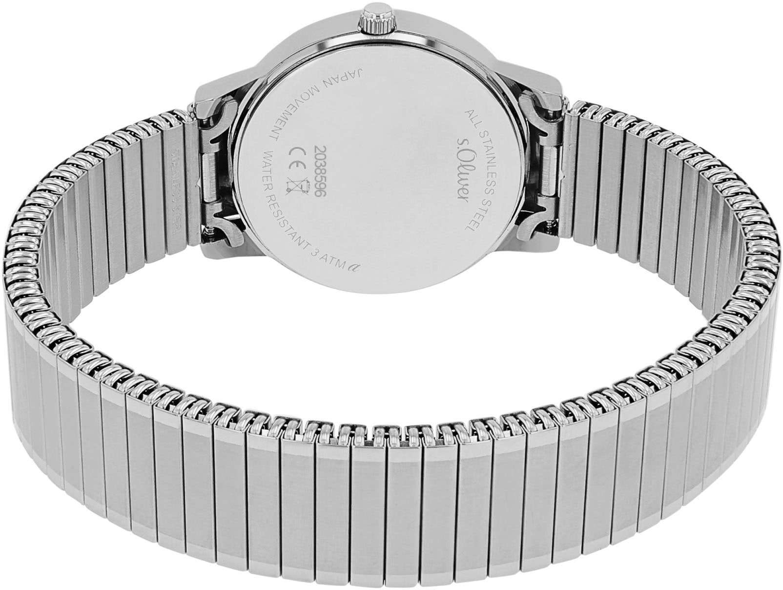s.Oliver Quarzuhr, Armbanduhr, Damenuhr, Edelstahlarmband, Flexband, Zugband
