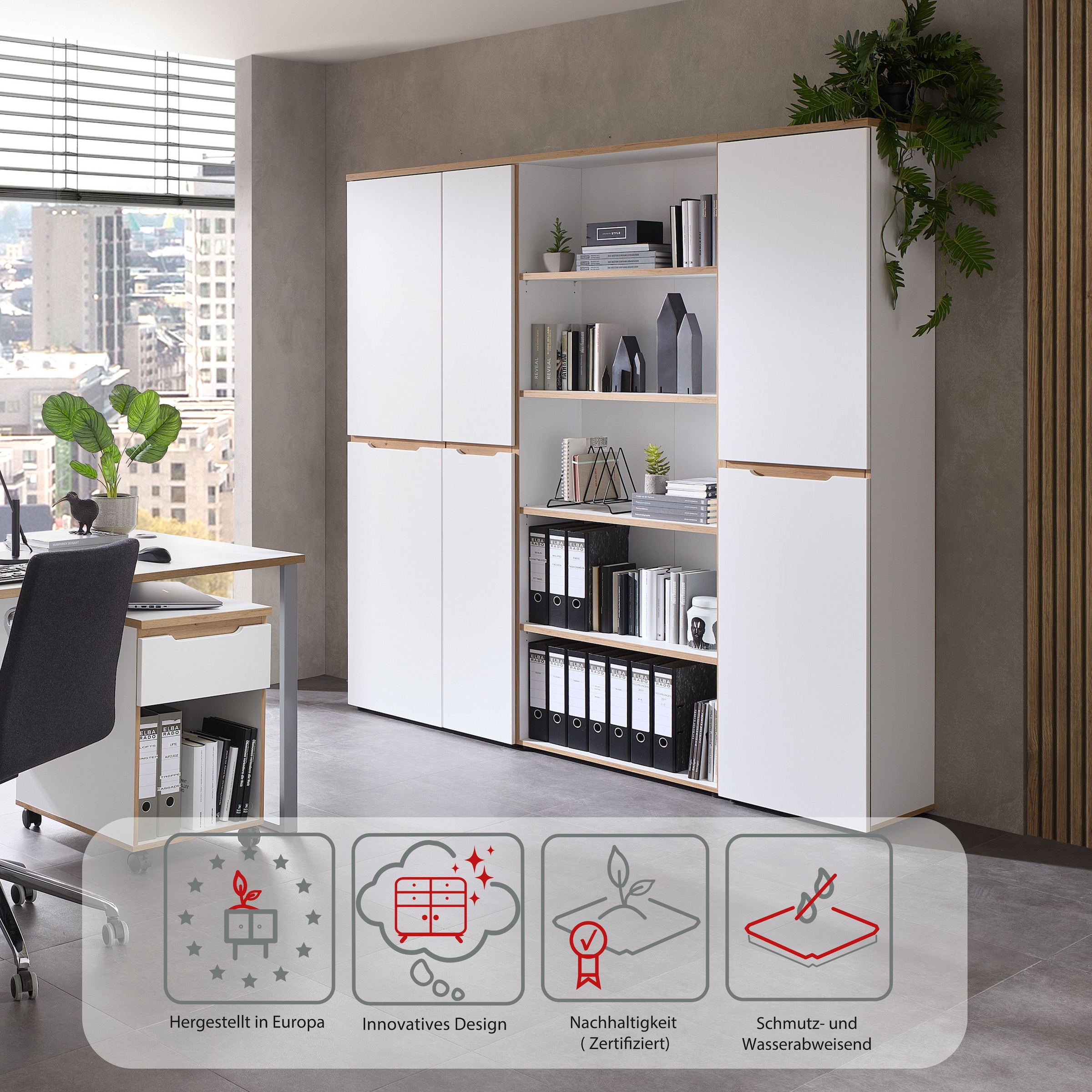 Innostyle Aktenschrank »Memphis Aktenschrank, 45x197x38cm (B/H/T)« 1 Stk. tlg. 1 türig, Soft-Close, ABS-Kantenschutz