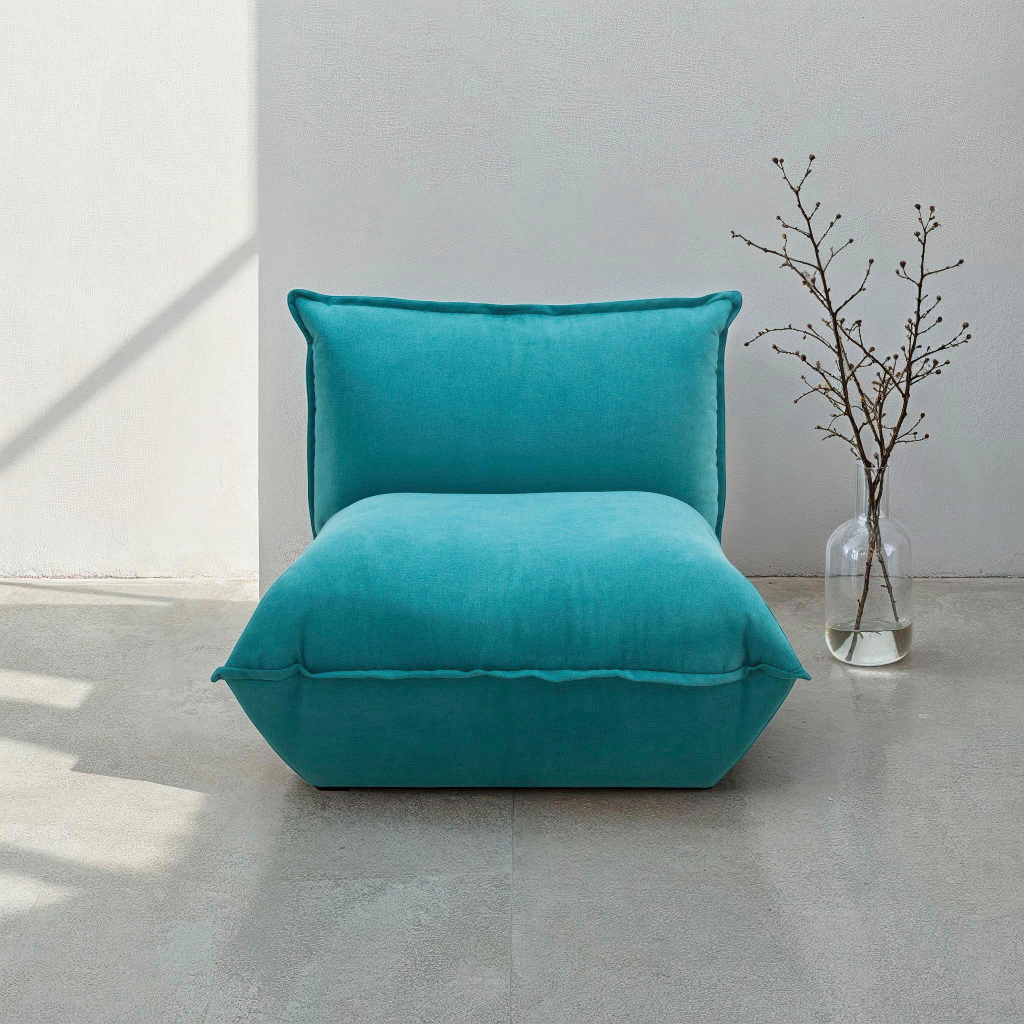Sessel DOMO COLLECTION "Nantes Loungesessel, Wohlfühlsessel mit 360 Drehfunktion", türkis, Sessel, Struktur weich,mit Drehfunktion, Drehfunktion, B/H/T: 78cm x 73cm x 100cm