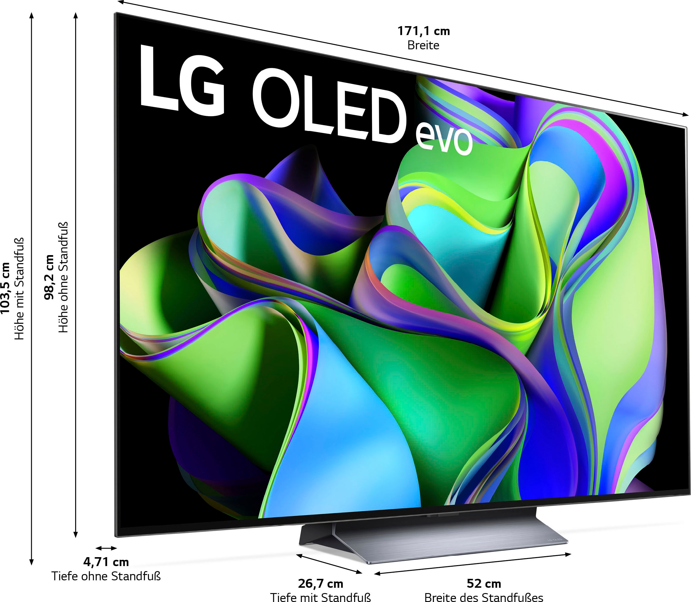 LG OLED-Fernseher, 195 cm/77 Zoll, 4K Ultra HD, Smart-TV, OLED evo, bis zu 120 Hz, α9 Gen6 4K AI-Prozessor, Twin Triple Tuner