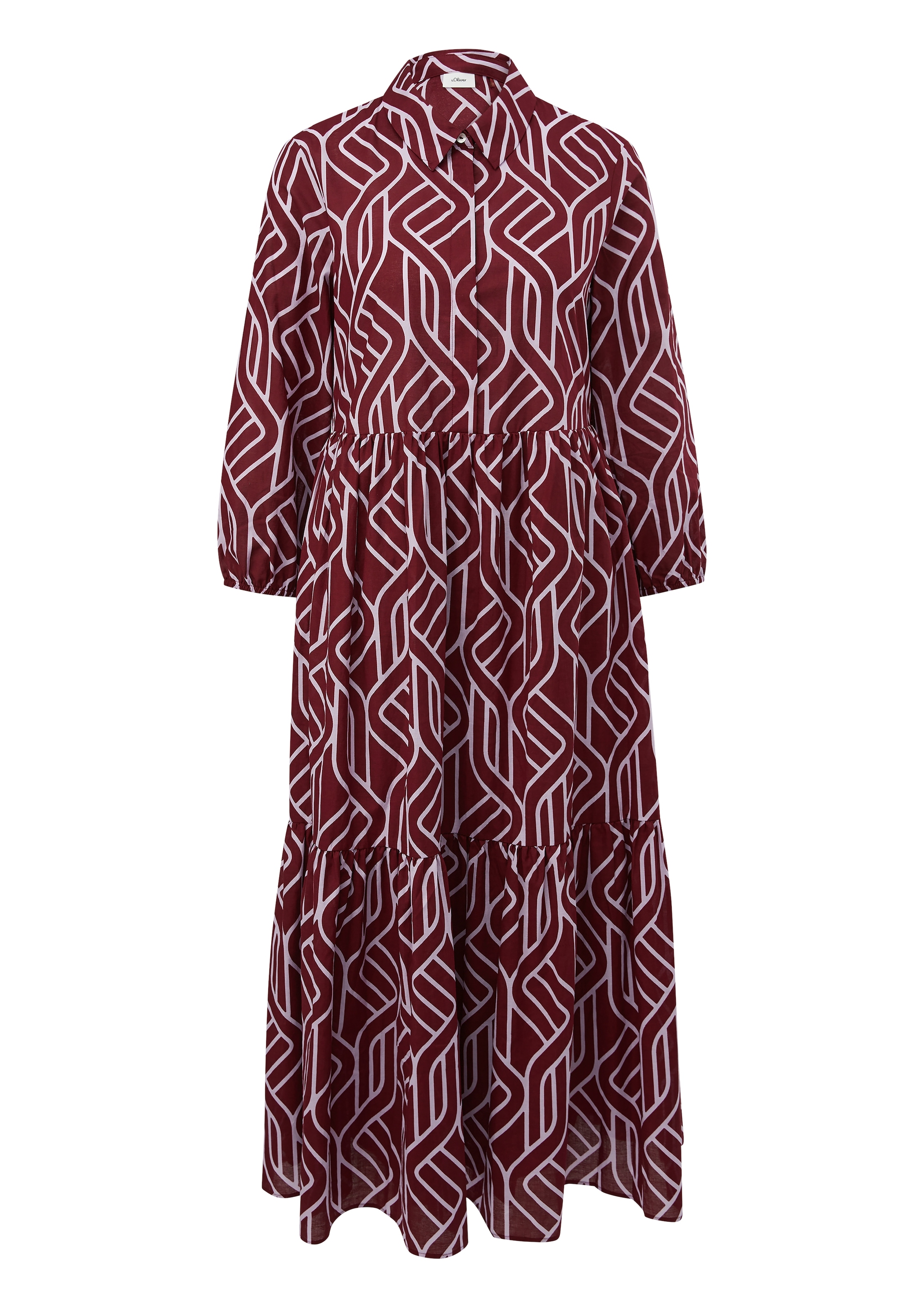 s.Oliver BLACK LABEL Tunikakleid, Langarm mit Allover-Print