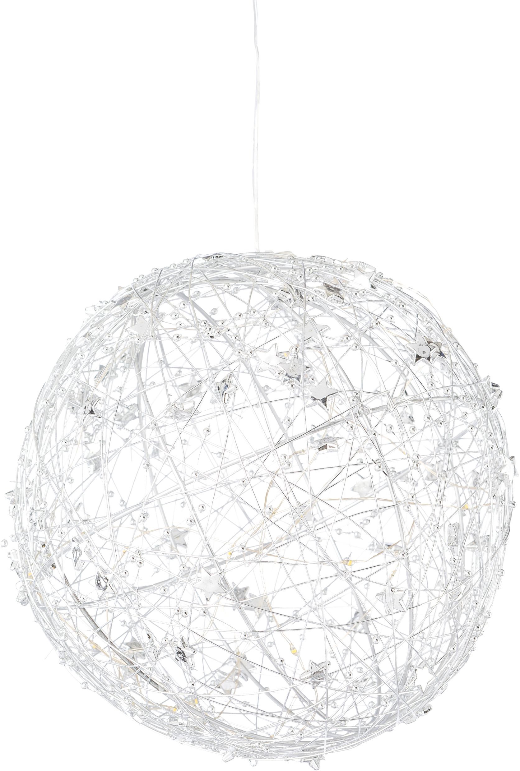 Creativ light Dekokugel »Metalldraht-Kugel mit LED-Beleuchtung«, dekoriert mit kleinen Sternen, mit Timerfunktion