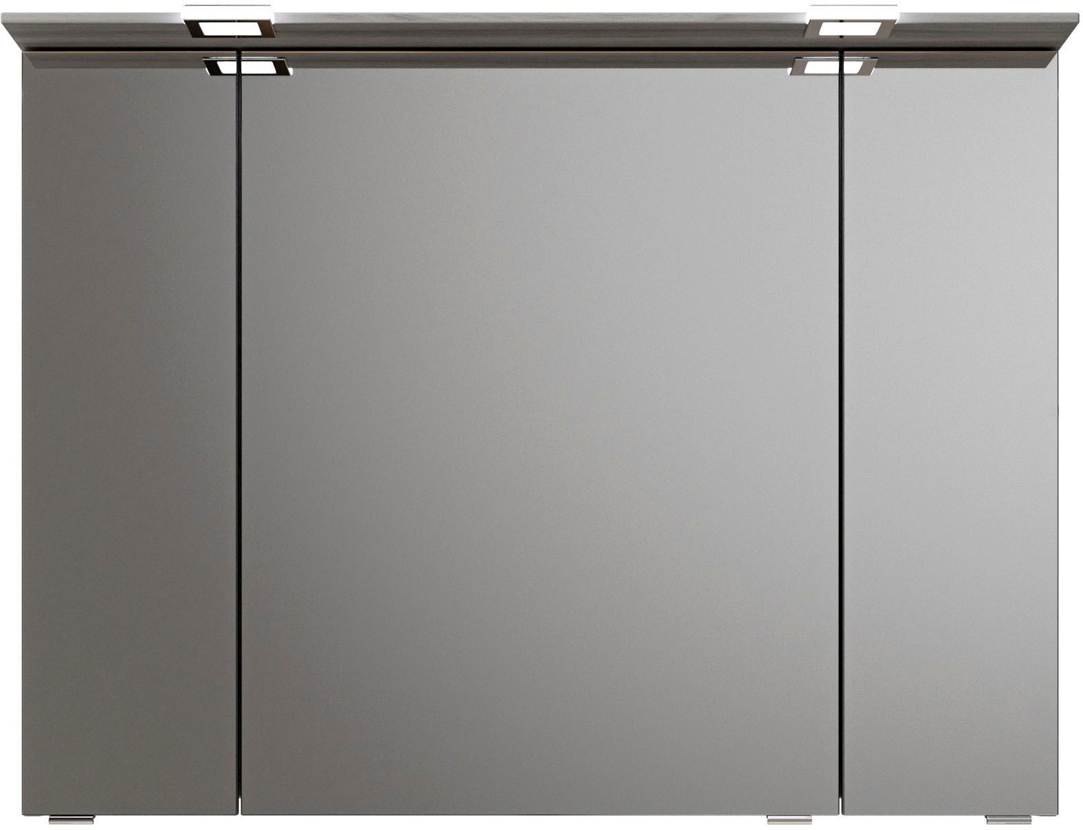 Saphir Badmöbel-Set »Serie 6025 2-teilig Mineralmarmor-Waschtisch mit LED-Spiegelschrank«, (2 St.), Waschplatz 97 cm breit, 2 Schubladen, 3 Spiegel-Türen, inkl Türdämpfer