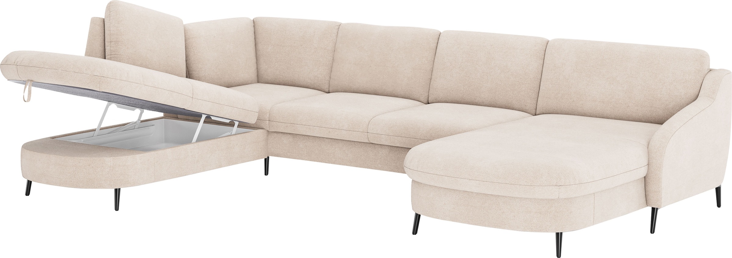 sit&more Wohnlandschaft »Soul U-Form«, wahlweise mit Bettfunktion und Bettkasten oder Schubkasten
