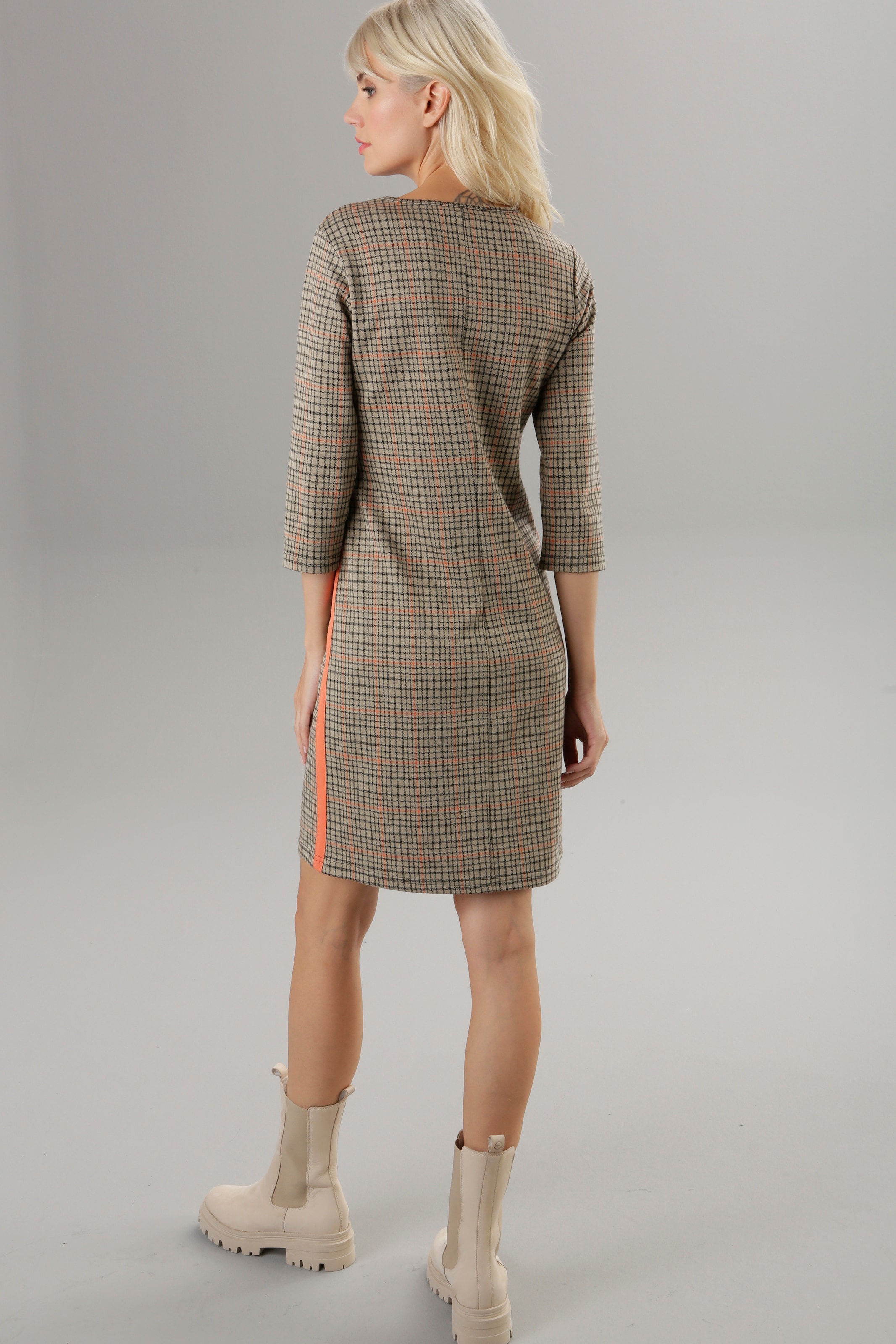 Aniston SELECTED Jerseykleid, mit kaufen orangefarbenen Zierbändern