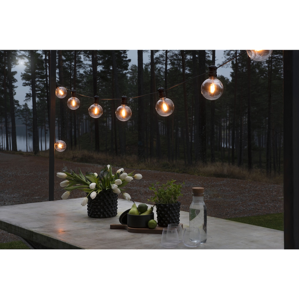 KONSTSMIDE LED-Lichterkette, 10 St.-flammig, LED globe Biergartenkette System Basis-Set, retro Design