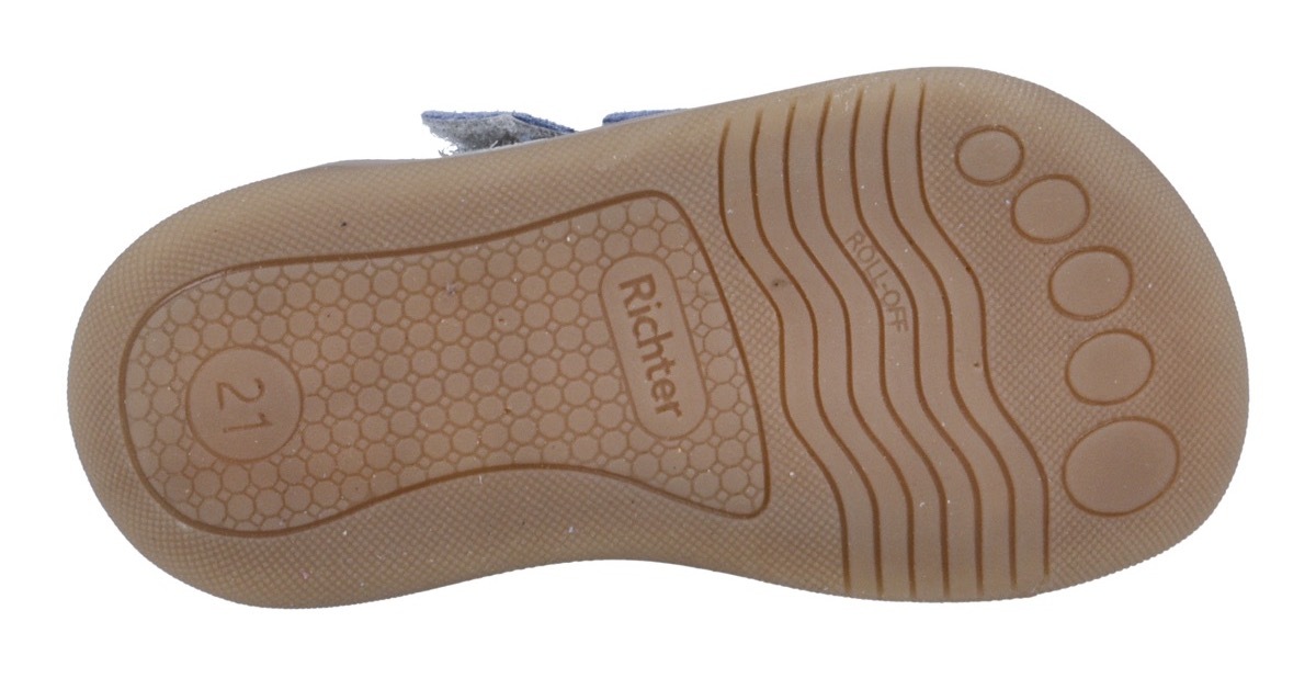 Richter Barfußschuh »Samy«  Kinderschuh im Konstrastlook, Größenschablone zum Download