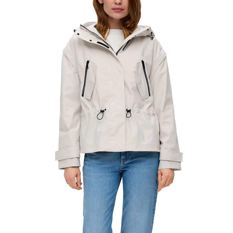 S.OLIVER Outdoorjacke mit Kapuze mit abnehmbaren Ärmeln lt beige 36 36 Outdoor-Jacke mit abnehmbaren Ärmeln von s.OLIVER