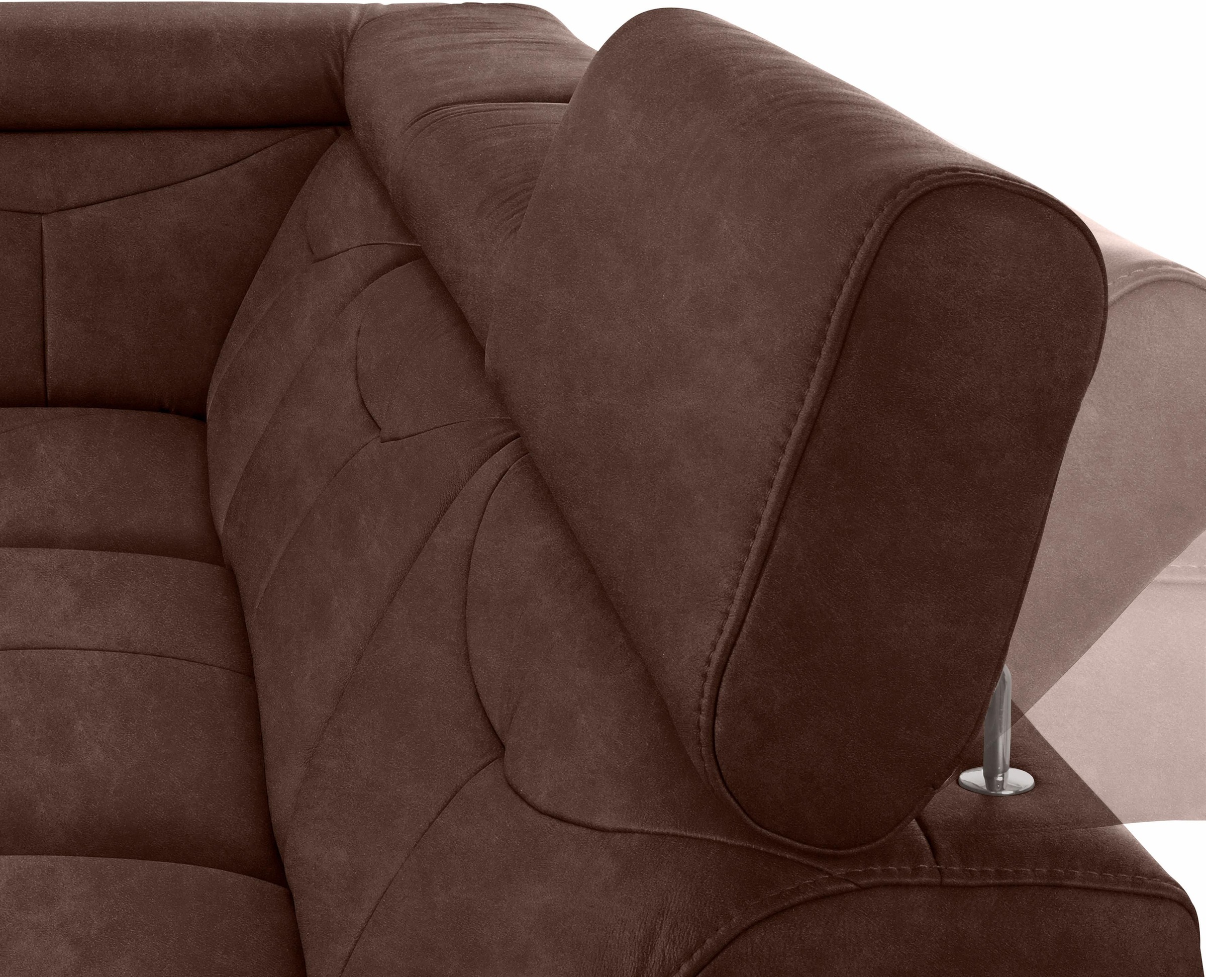 exxpo - sofa fashion Ecksofa »Spring, super bequem und komfortabel mit Armteil- und Kopfteilfunktion«, wahlweise mit Bettfunktion und Bettkasten, L-Form