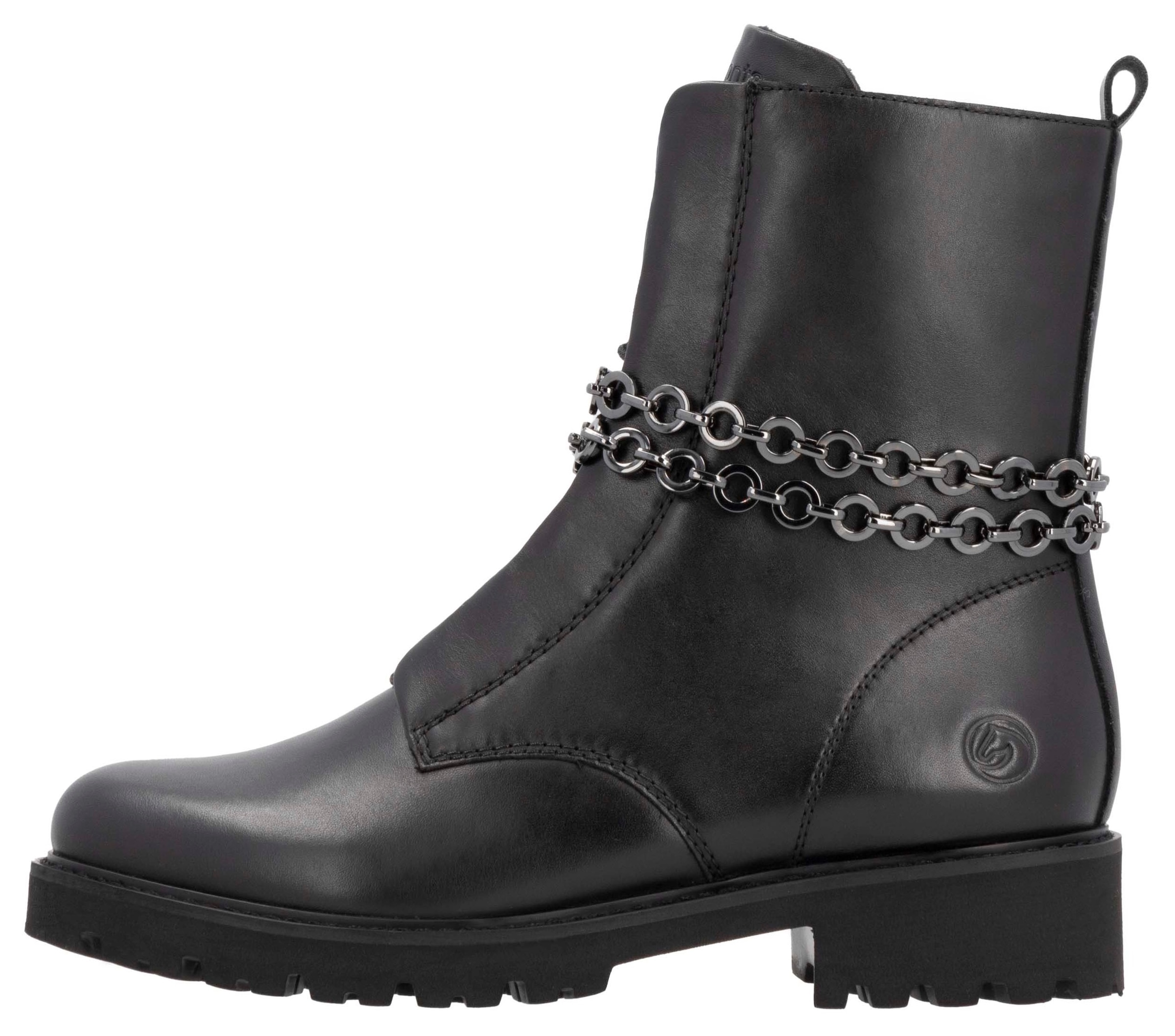 Remonte Stiefelette, Blockabsatz, Boots mit abnehmbarer Zierkette