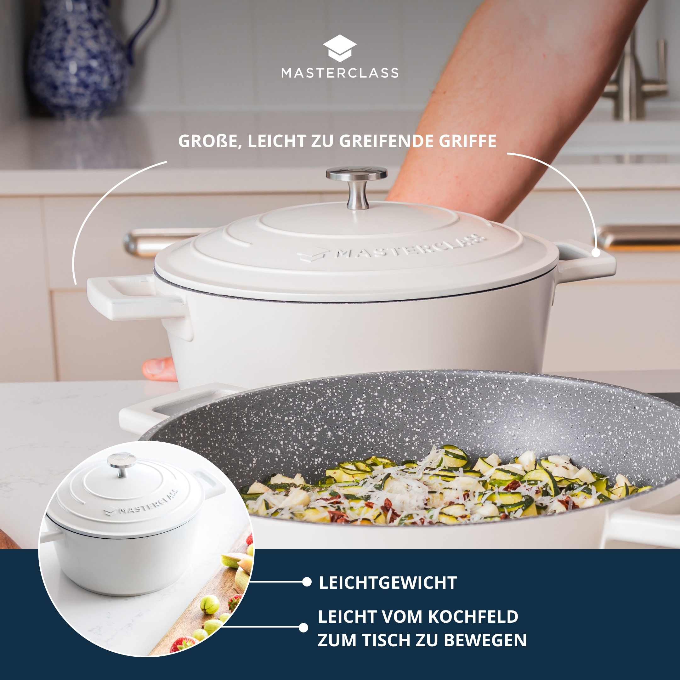 Master Class Kasserolle »MasterClass«, Aluminiumguss, 5 Liter, rund, ultraleicht, kratzfeste Antihaftbeschichtung, Induktion