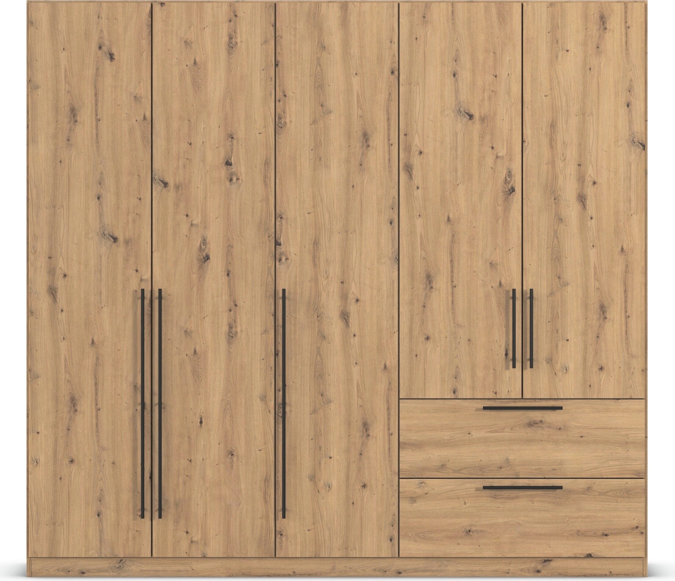 rauch Kleiderschrank »Drehtürenschrank Schrank Garderobe Wäscheschrank Schlafzimmer AVOLA«, (in 3 verschiedenen Ausstattungen BASIC/CLASSIC/PREMIUM), mit hochwertigen Stangengriffen in Schwarz aus Metall MADE IN GERMANY