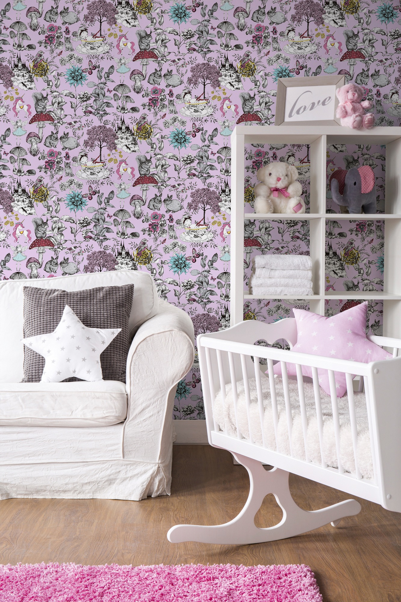 A.S. Création Vliestapete »Little Love«, Motiv-abstrakt-naturalistisch, Kindertapete Tapete Blumen Tapeten Kinderzimmer Schlafzimmer Design