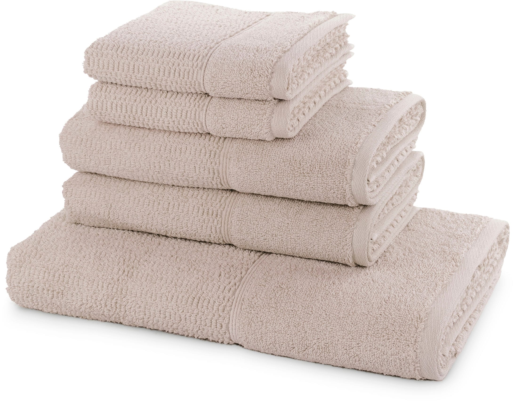 Möve for frottana Handtuch Set »Pearl«, 5 tlg., Walkfrottier, 5tlg.-Set 2xGästehandtuch 30/50,2xHandtuch 50/100,1xBadetuch 67/140