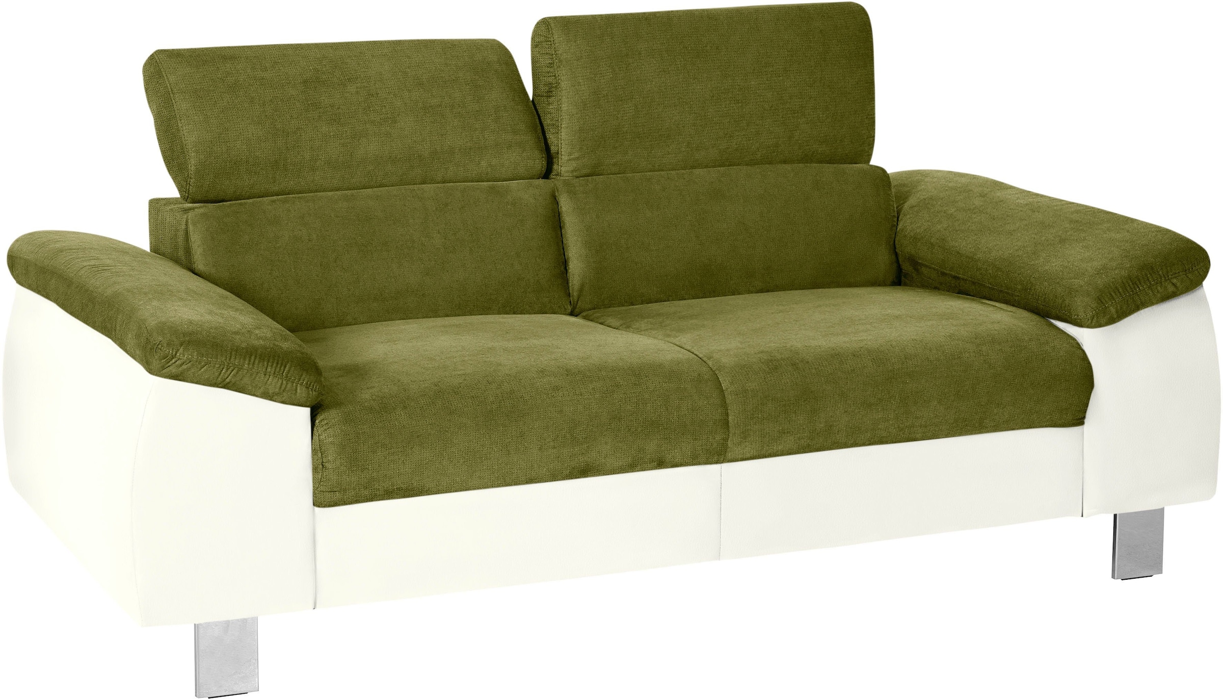 COTTA Polstergarnitur »Komaris«, (Set), Set bestehend aus: 2-Sitzer mit Kopfteilverstellung & Hocker