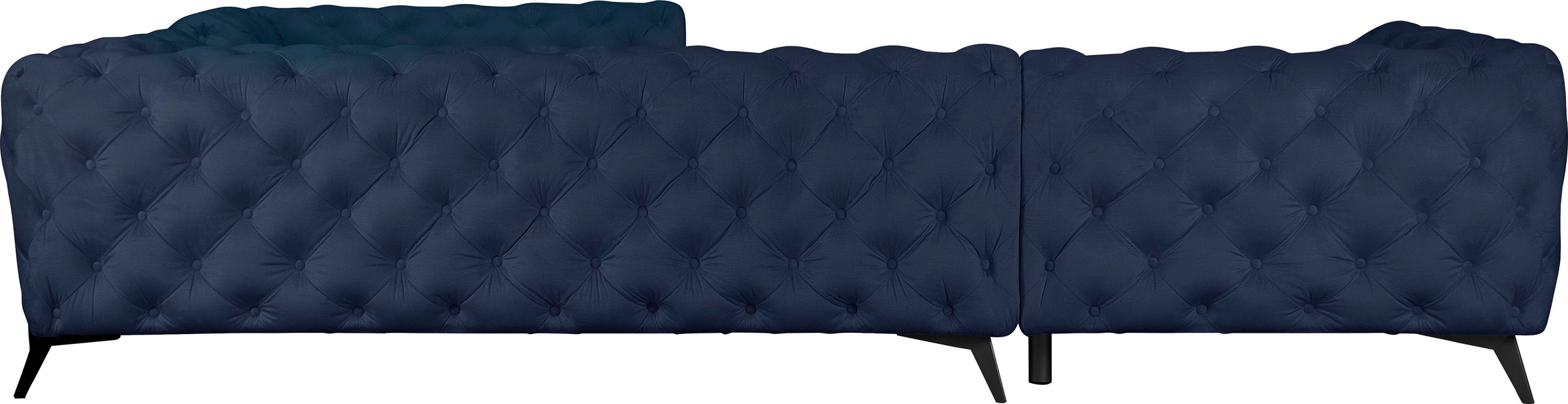Leonique Chesterfield-Sofa »Amaury L-Form«, großes Ecksofa, Chesterfield-Optik, Breite 323 cm, Fußfarbe wählbar