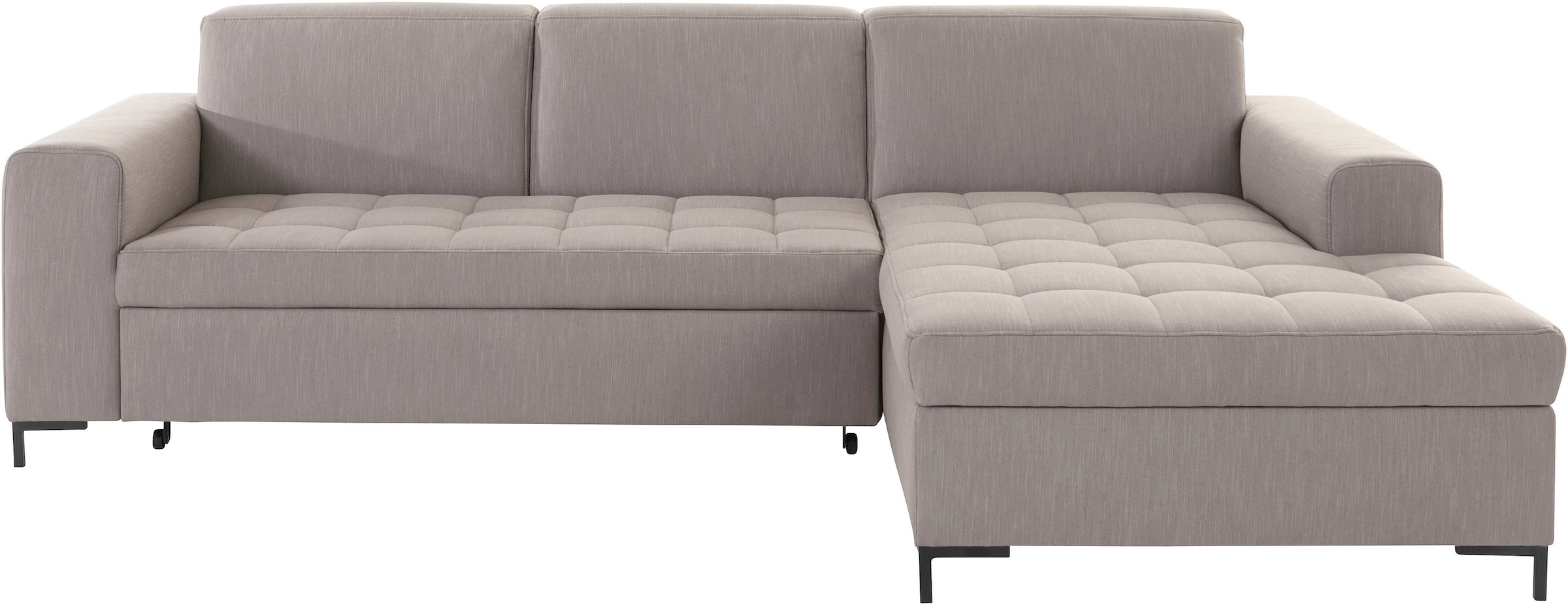 OTTO products Ecksofa »Grazzo, zeitlos und elegant, mit moderner Sitzheftung, L-Form«, hochwertige Stoffe aus recyceltem Material, Steppung im Sitzbereich