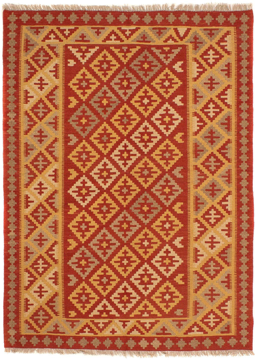 morgenland Wollteppich »Kelim - Oriental - 205 x 150 cm - dunkelrot«, recht günstig online kaufen