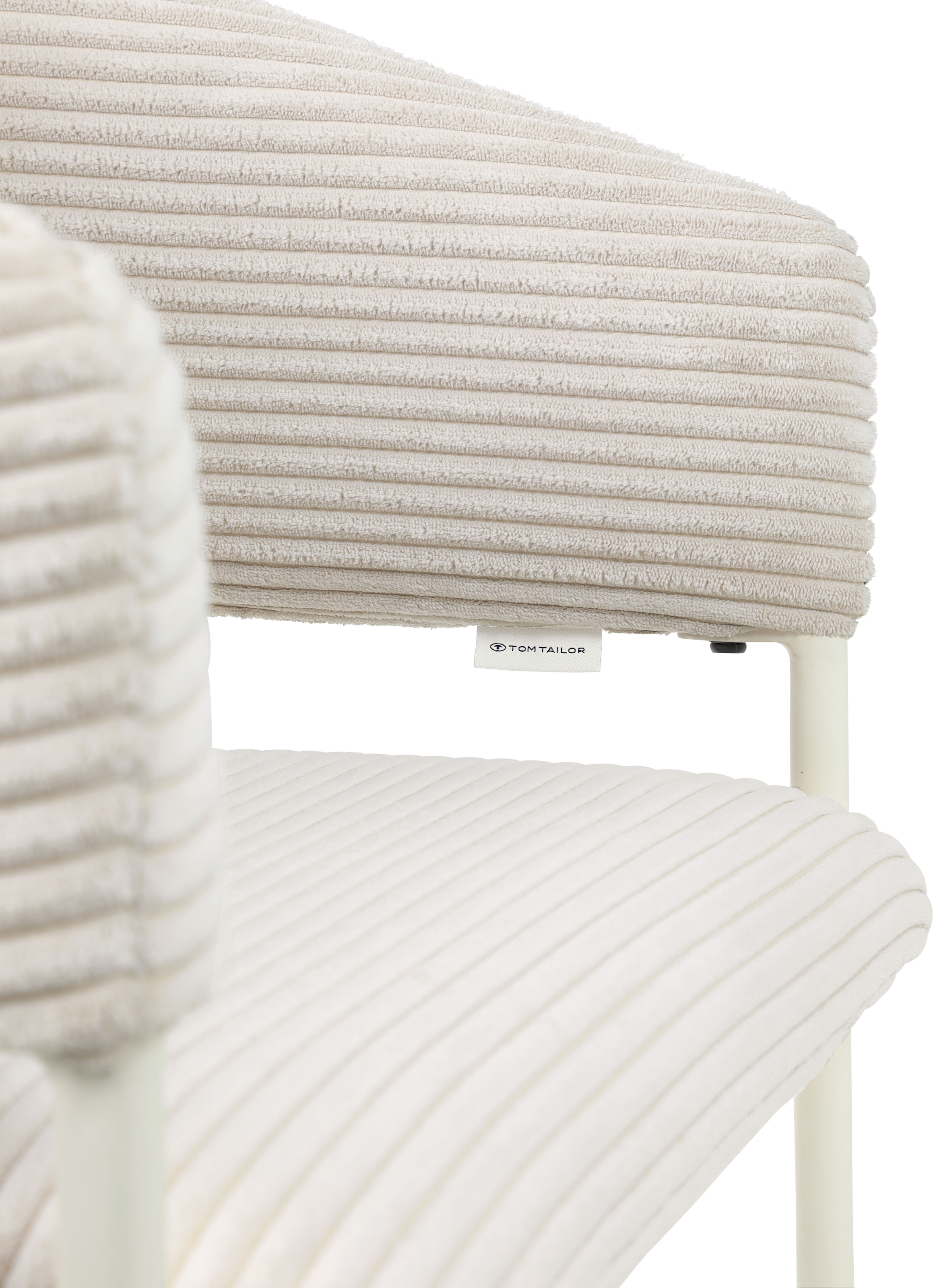 TOM TAILOR HOME Armlehnstuhl »EMBRACE ARMCHAIR«, (Set), 2 St., Breitcord, Esszimmerstuhl, mit Armlehnen, 4-Fußgestell, Rückenausschnitt