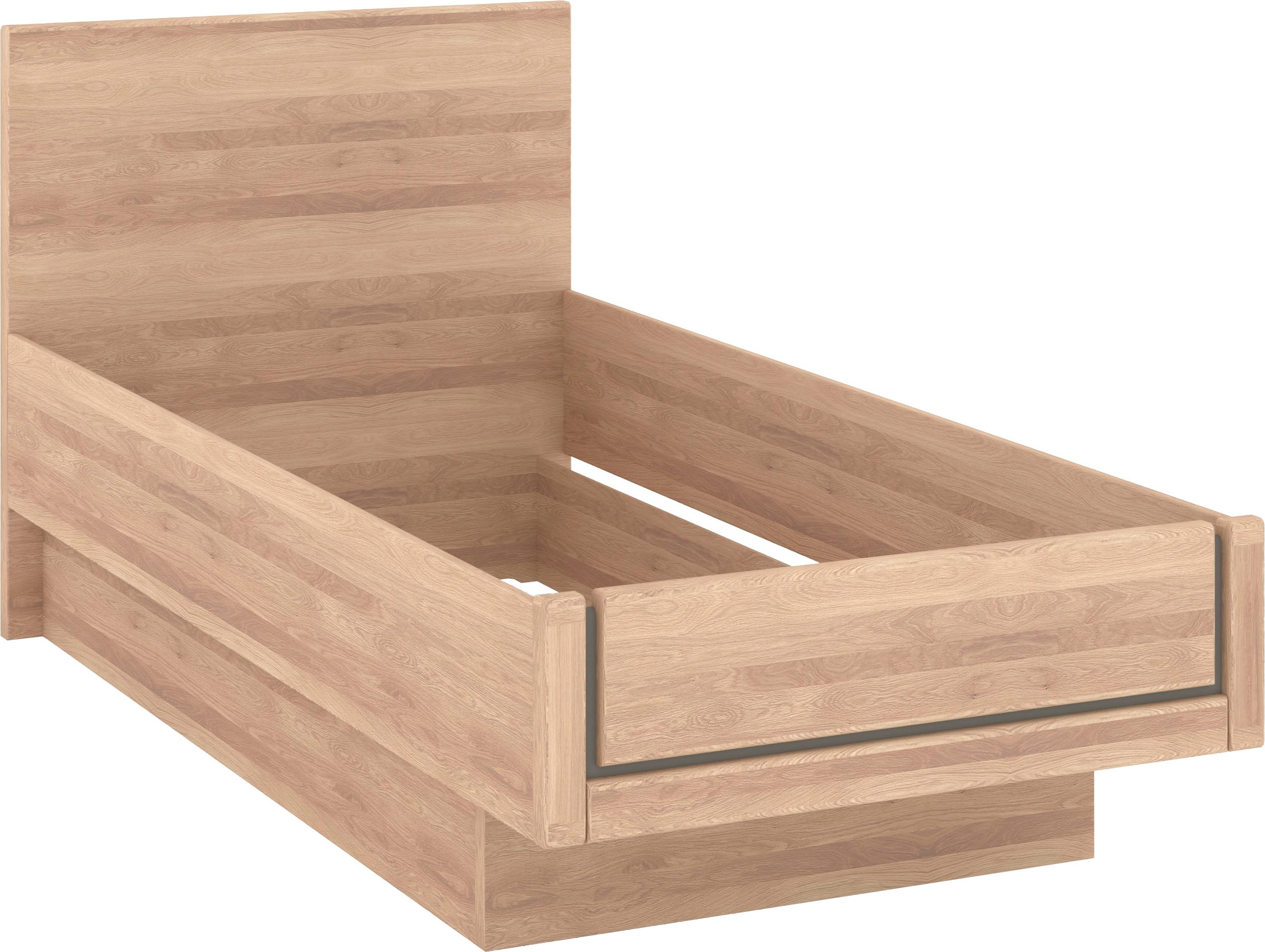 Musterring Holzbett »Sorrent, Bettgestell, Bettrahmen, teilmassiv Eiche«, (MADE IN GERMANY), Eiche teilmassiv, Liegehöhenverstellung, Stollenfußteil