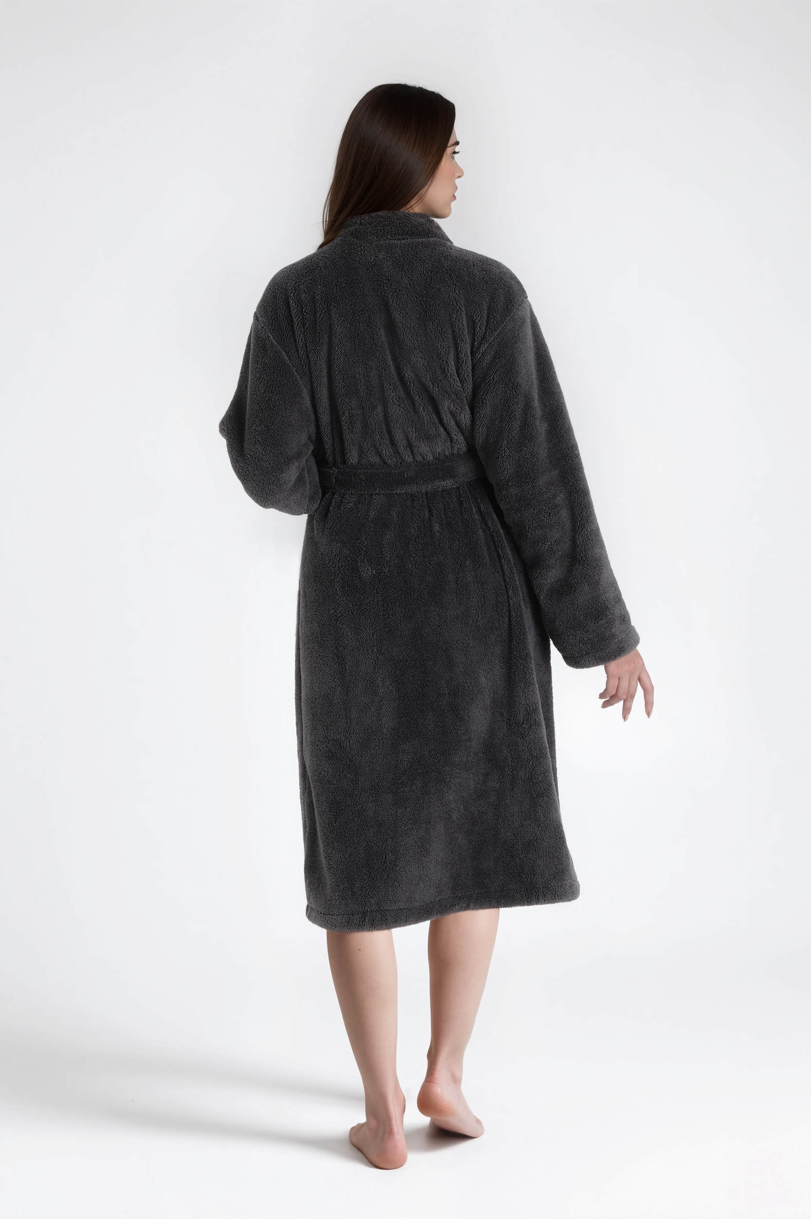 my home Unisex-Bademantel »Lillou Kimono, ideal für Sauna & Spa, Hotelbademantel, Morgenmantel«, (1 St.), kuschelig weicher Fleece, plüsch, für Damen und Herren, XS-3XL