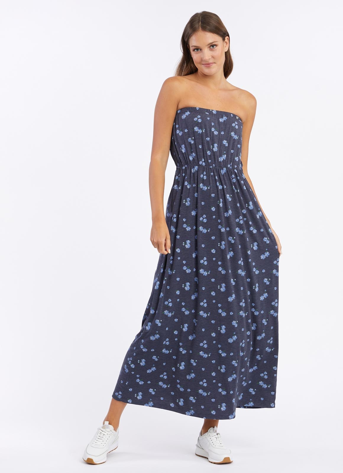 Ragwear Maxikleid »AWERY PRINT«, langes Jerseykleid mit elastischer Taille im Relax Fit