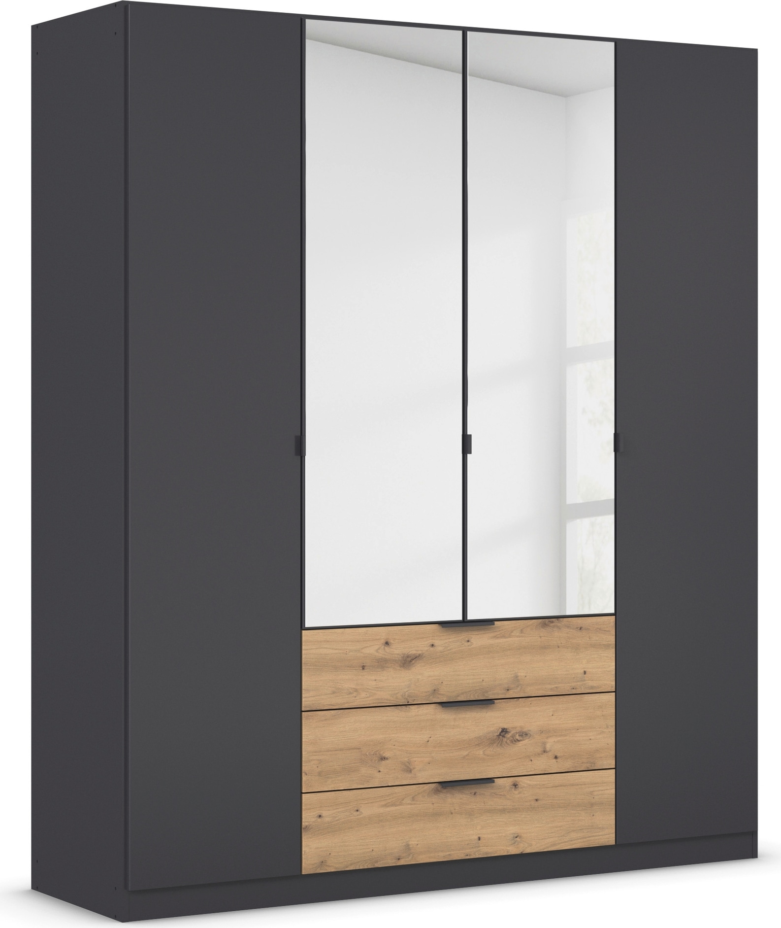 rauch Drehtürenschrank »Kleiderschrank Schrank Garderobe Schlafzimmerschrank DAVOA«, mit farblich abgesetzten Schubkästen in Eiche Artisan MADE IN GERMANY